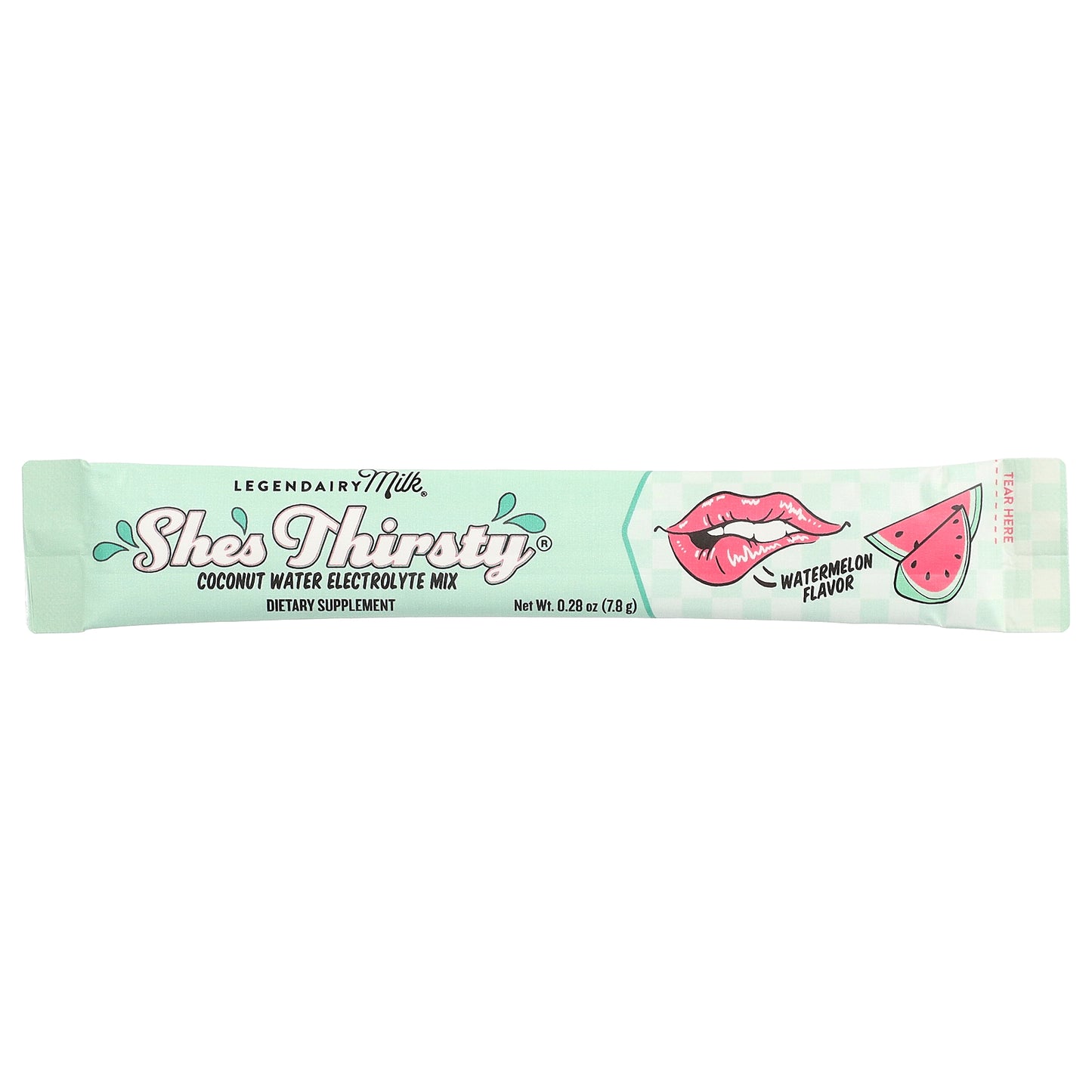 Legendairy Milk, She's Thirsty®, Coconut Water Electrolyte Mix, Watermelon (Box), 18 Stick Packs, 0.28 oz (7.8 g) Each