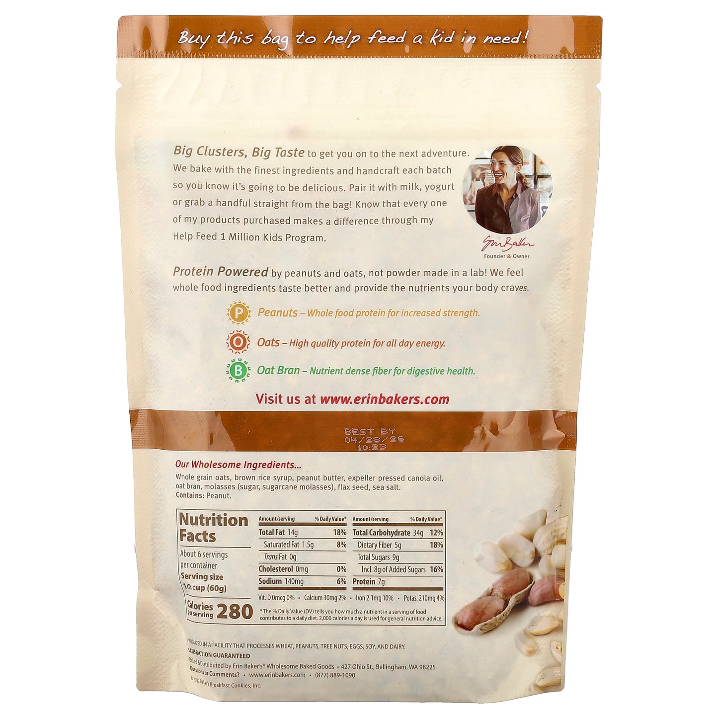 Erin Baker's, Homestyle Granola, Peanut Butter, 12 oz (340 g)
