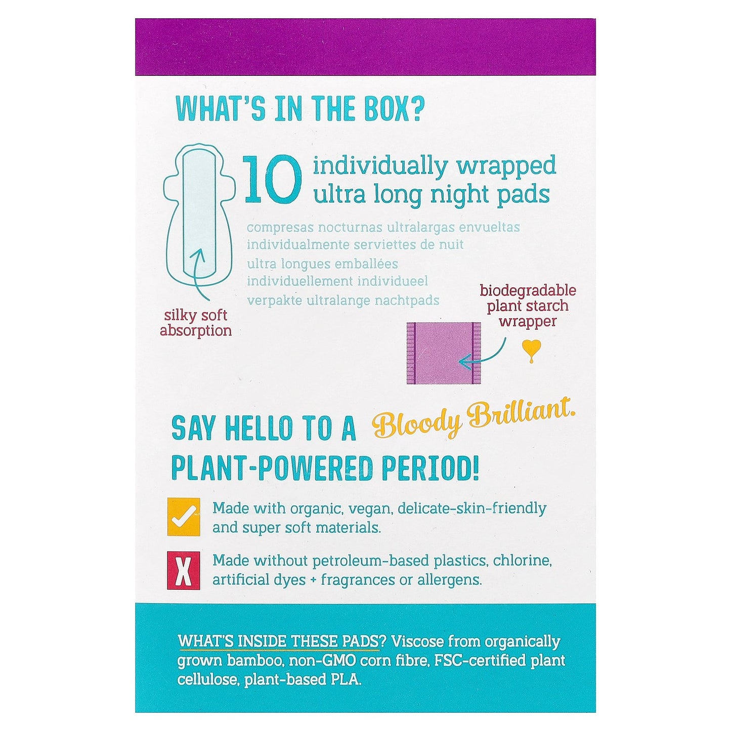 Here We Flo, Ultra Long Night Pads, Ultra Heavy, 10 Pads