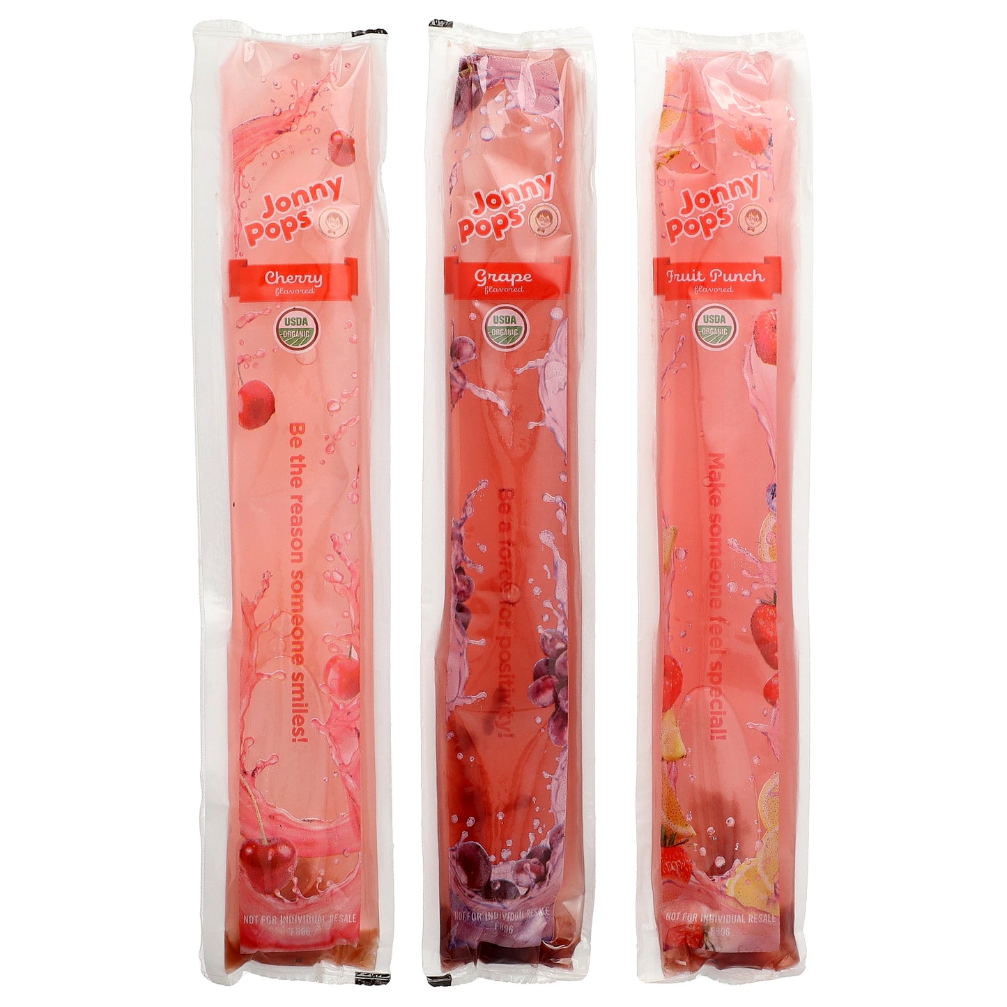 JonnyPops, Organic Freezer Pops, Cherry, Grape, Fruit Punch , 24 Count, 1.35 fl oz (40 ml) Each