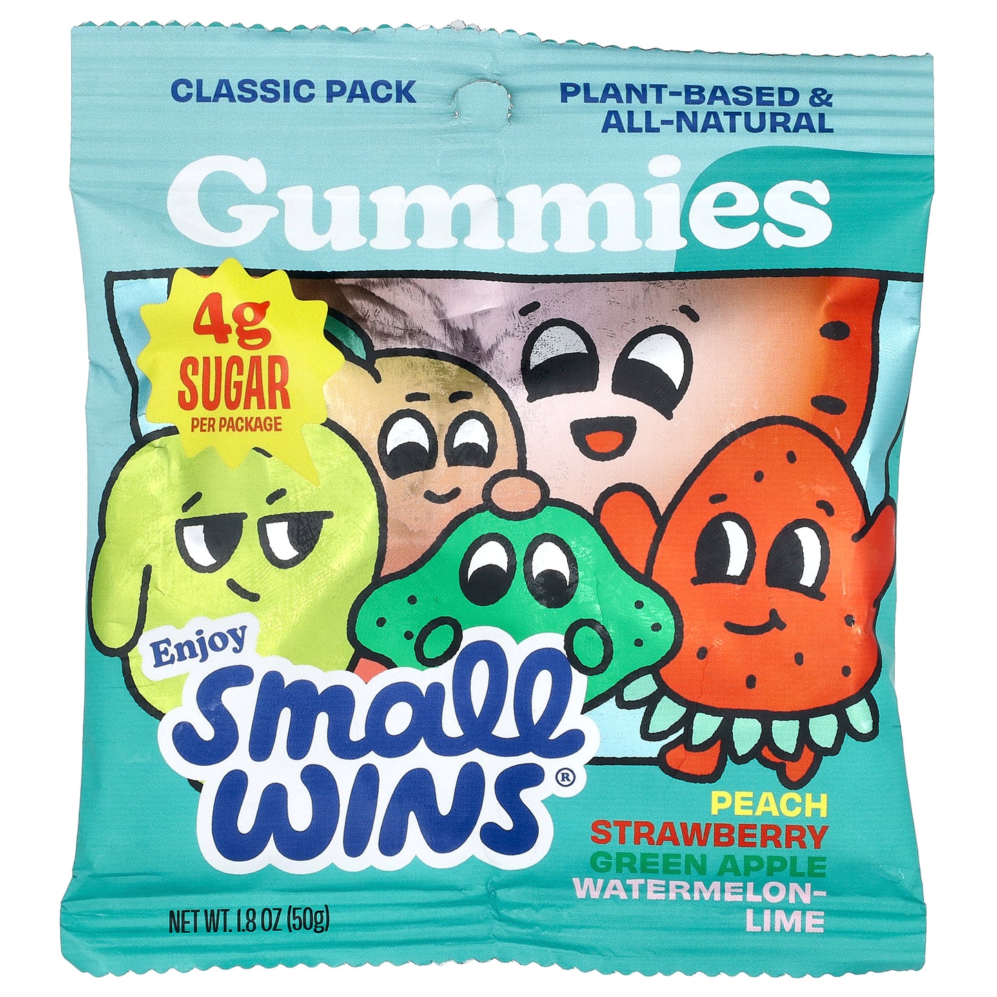 Enjoy Small Wins, Gummies, Classic Pack, Peach, Strawberry, Green Apple, Watermelon, Lime, 6 Packs, 1.8 oz (50 g) Each