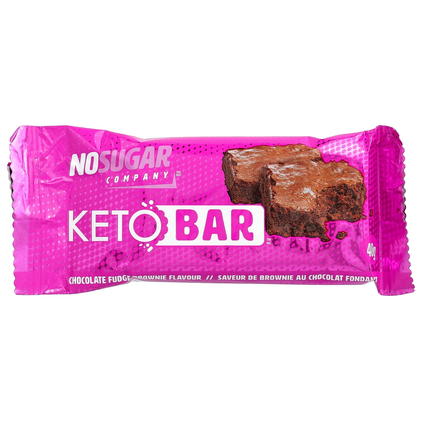 No Sugar Company, Keto Bar™, Chocolate Fudge Brownie, 12 Bars, 40 g Each