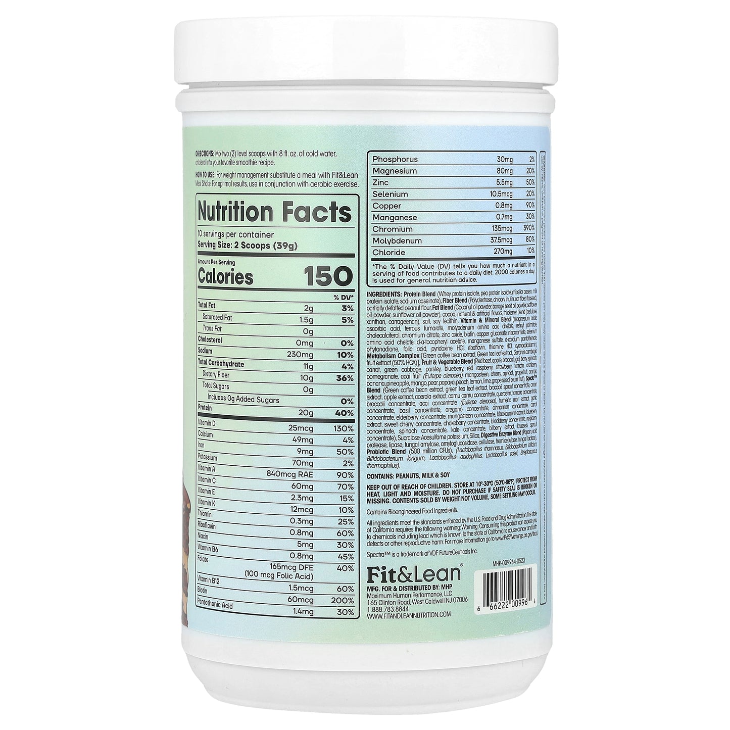 Fit & Lean, Meal Shake, Complete Fitness Nutrition, Chocolate Peanut Butter Pie, 0.86 lb (390 g)