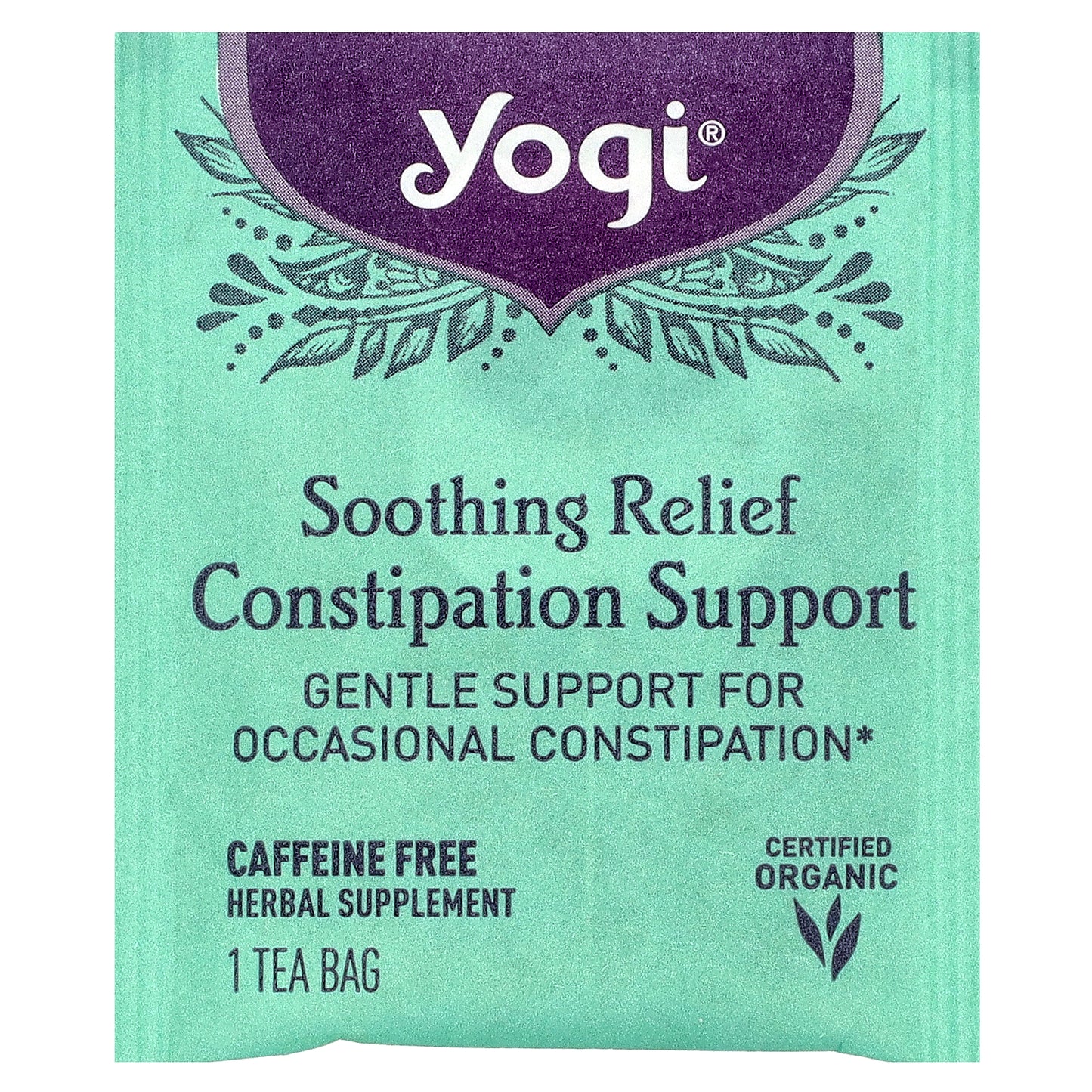 Yogi Tea, Soothing Relief Constipation Support, Caffeine Free, 16 Tea Bags, 1.12 oz (32 g)
