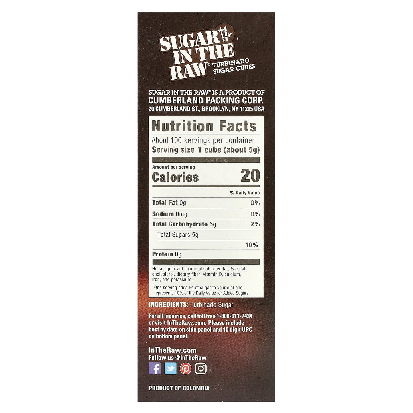 In the Raw, Sugar In The Raw®, Turbinado Sugar Cubes, 17.6 oz (500 g)