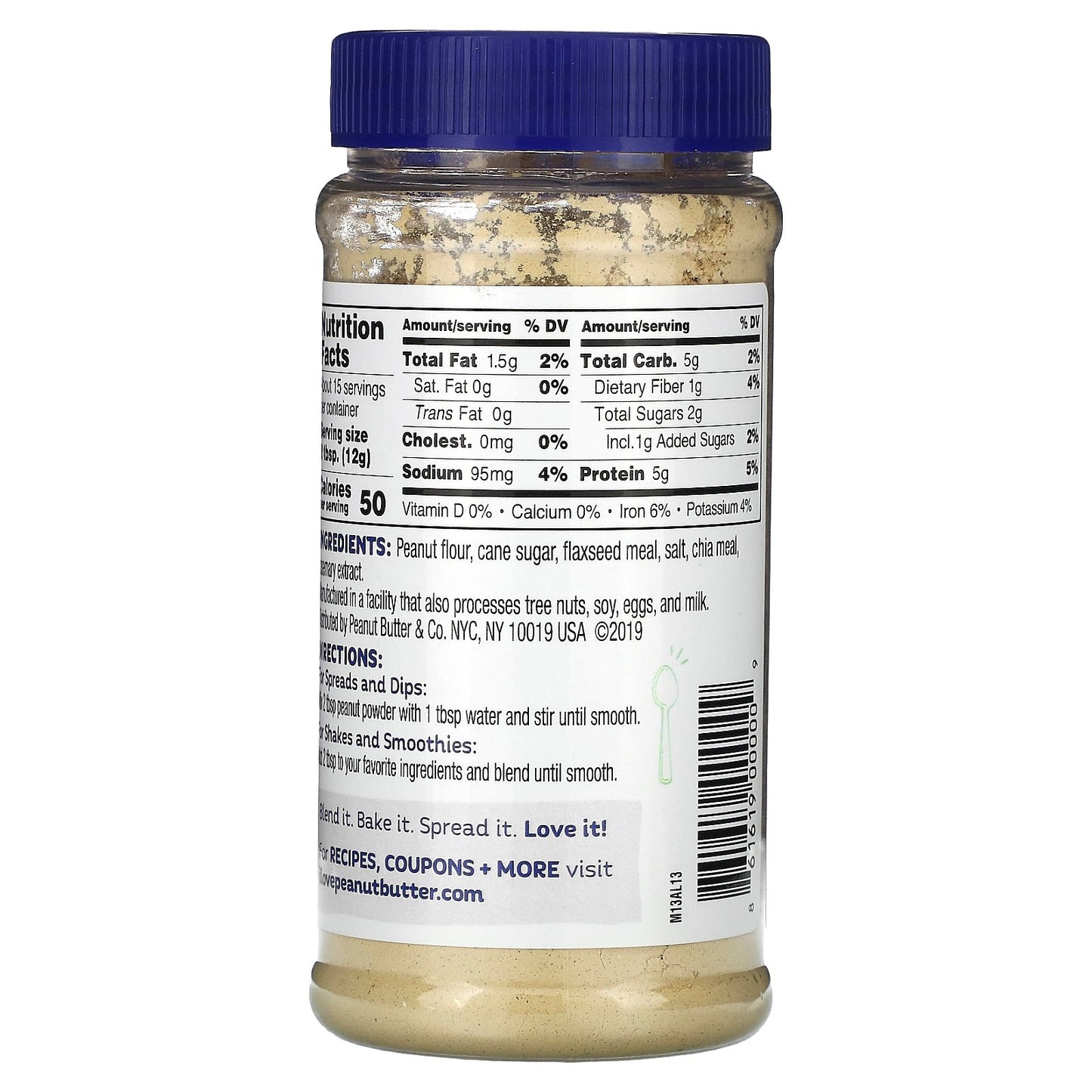 Peanut Butter & Co., Peanut Protein Powder, Flax & Chia, 6.5 oz (184 g)