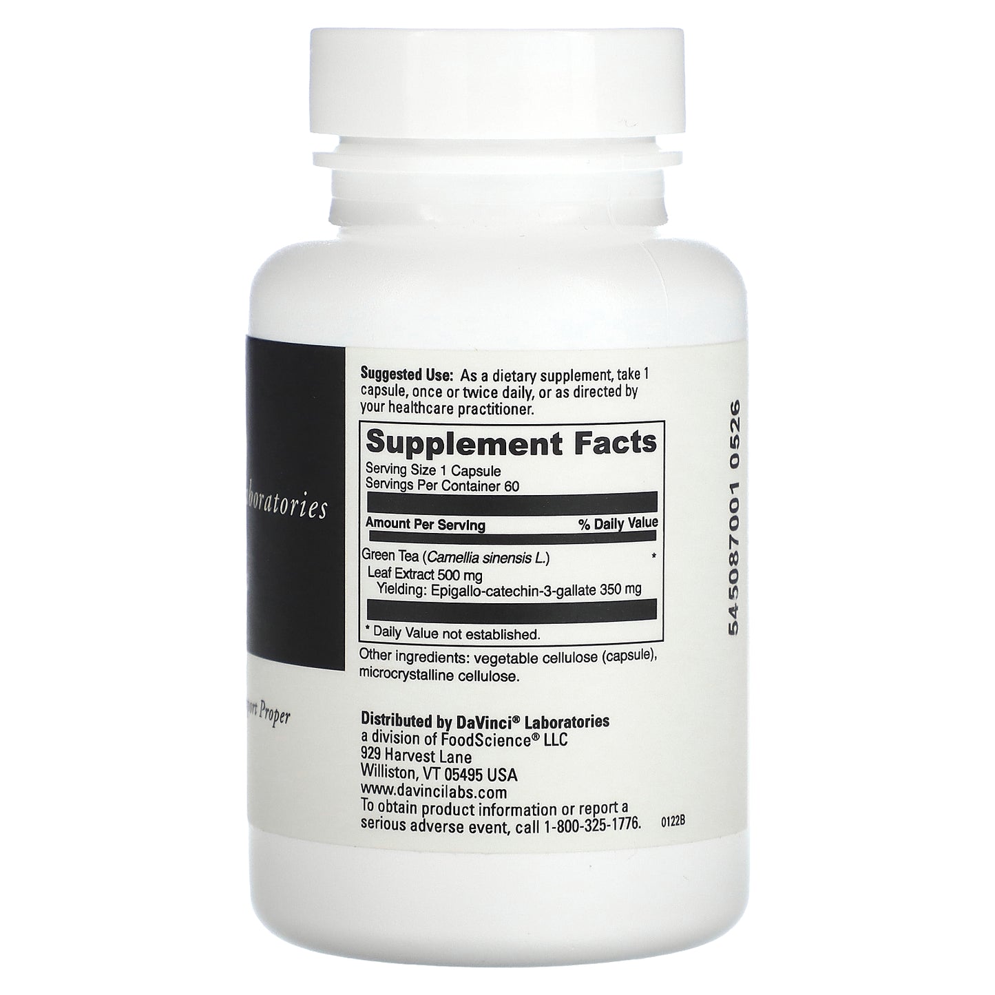 DaVinci Laboratories, Green Tea-70, Decaffeinated, 60 Capsules