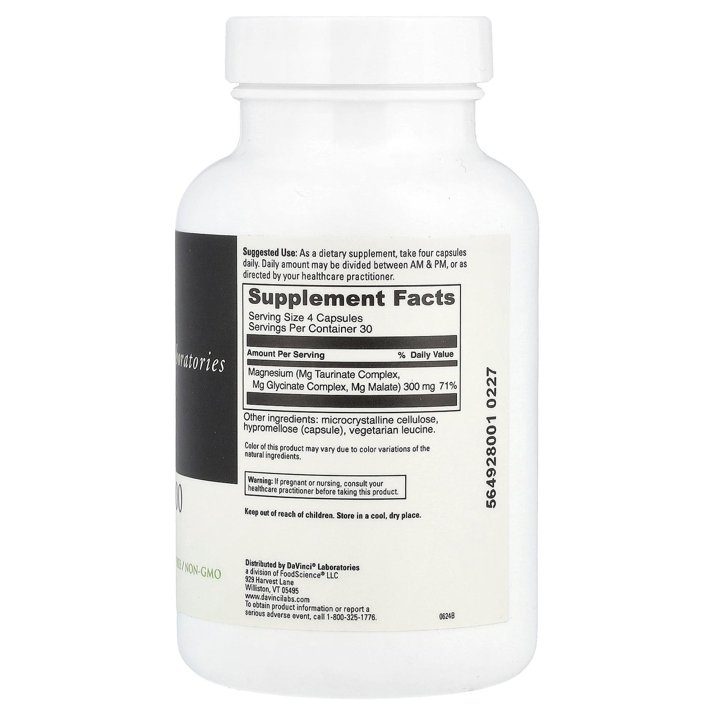 DaVinci Laboratories, Tri-Mag 300, 120 Capsules (75 mg per Capsule)