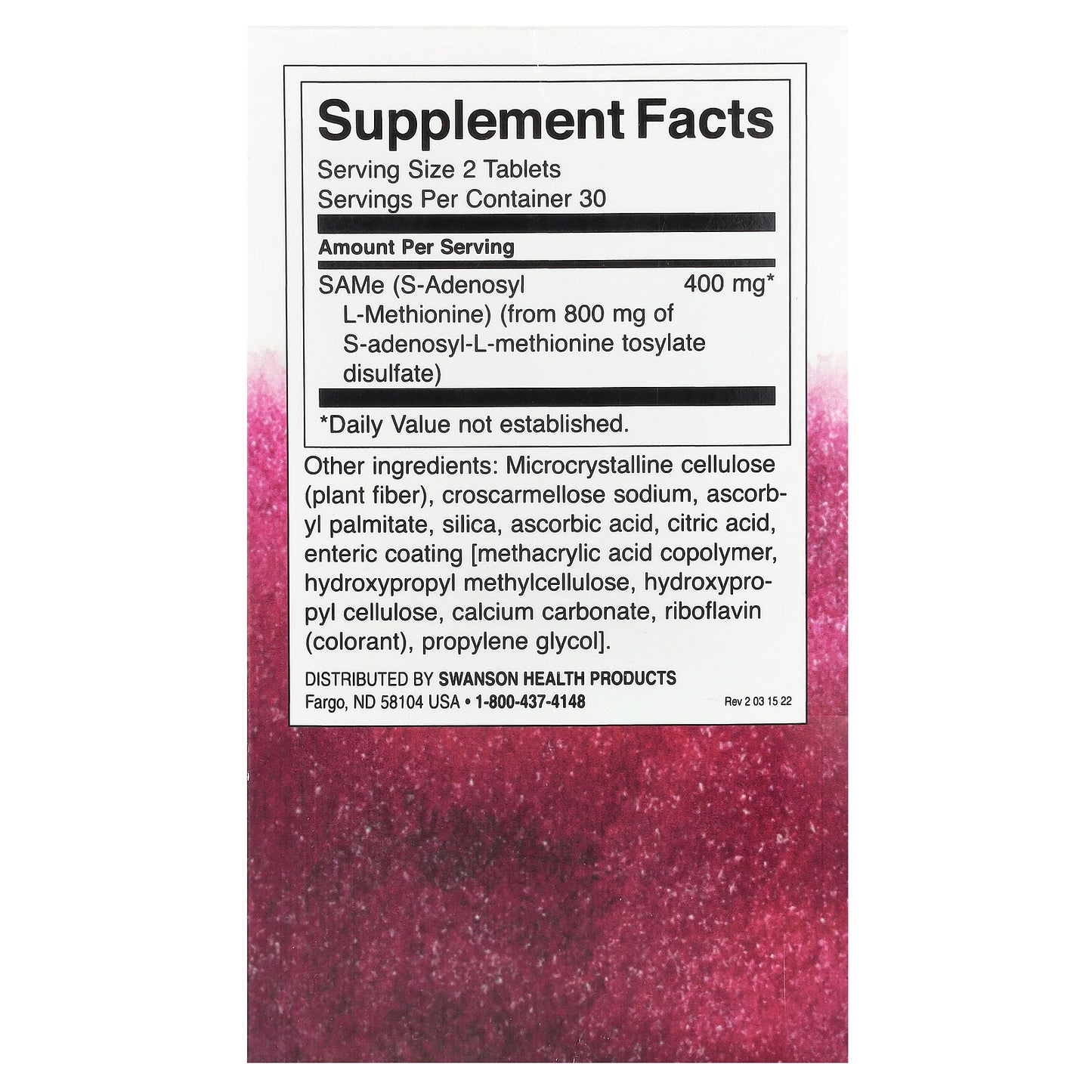 Swanson, SAMe, 60 Tablets (200 mg per Tablet)