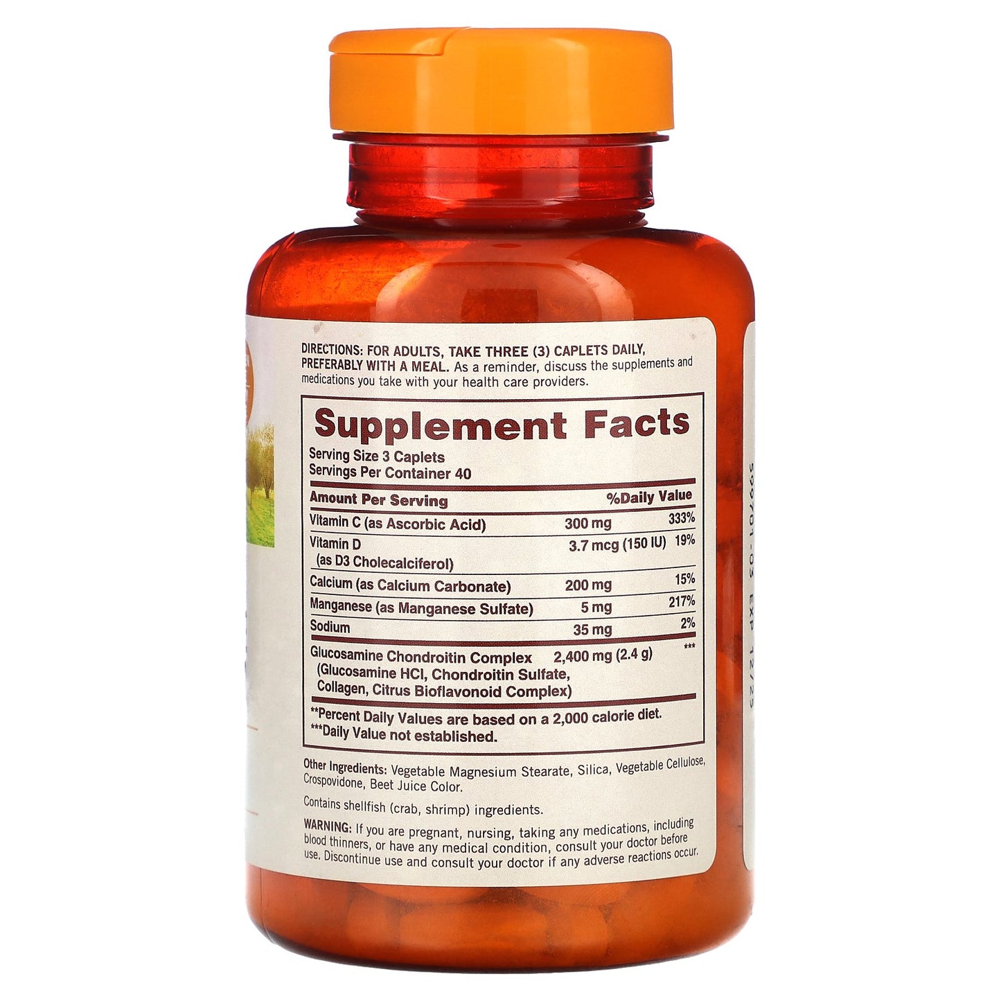 Sundown Naturals, Glucosamine Chondroitin, 120 Caplets