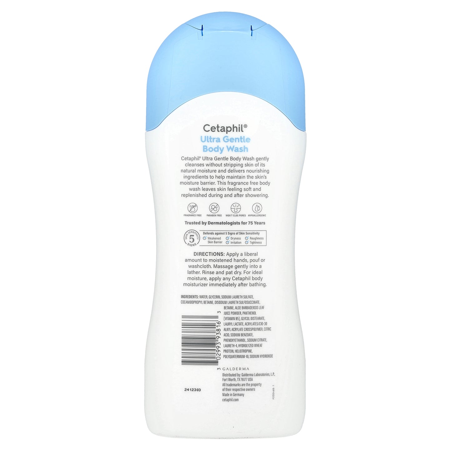 Cetaphil, Ultra Gentle Body Wash, Fragrance Free, 16.9 fl oz (500 ml)