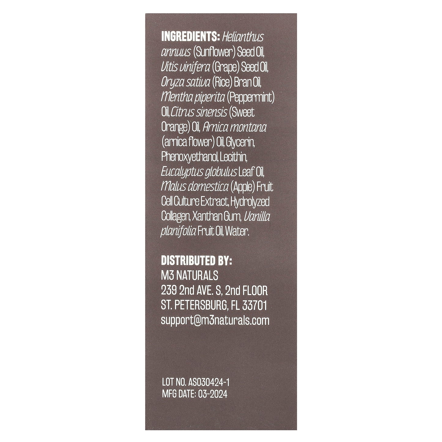 M3, Sore Muscle Massage Oil, Sweet Orange & Vanilla, 8 fl oz (240 ml)