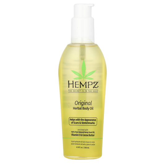 Hempz, Herbal Body Oil, Original , 6.76 fl oz (200 ml)