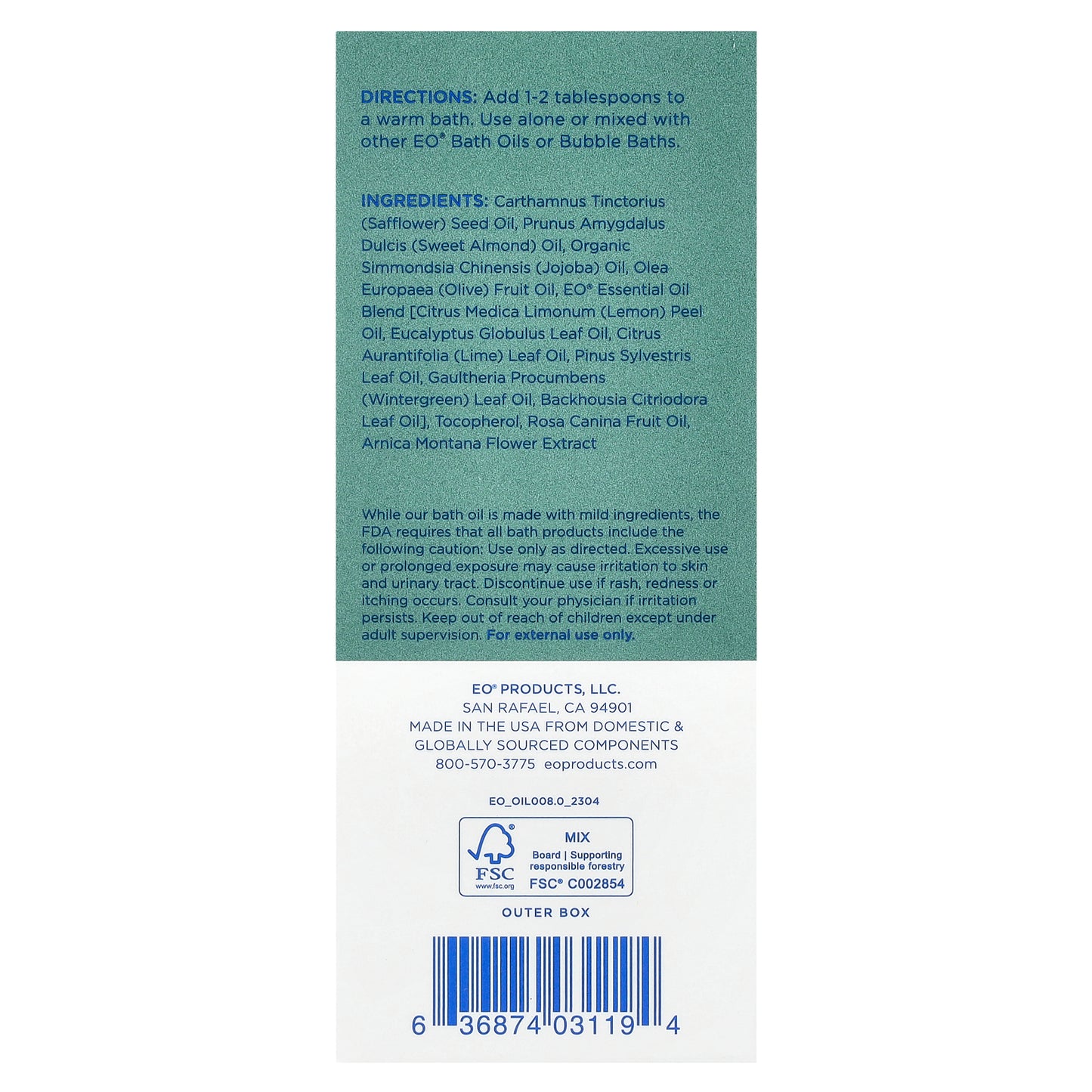 EO Products, Body Boost Bath Oil, Reviving Eucalyptus Lemon, 4 fl oz (118 ml)