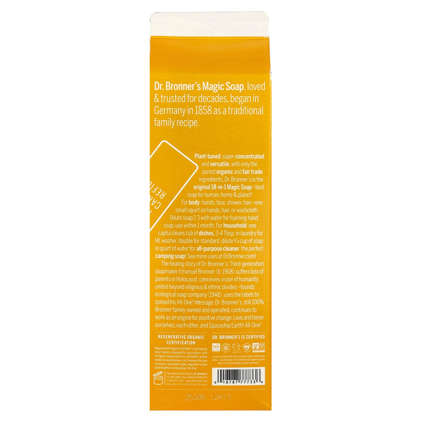 Dr. Bronner's, 18-IN-1 Pure-Castile Magic Soap Refill Citrus, 32 fl oz