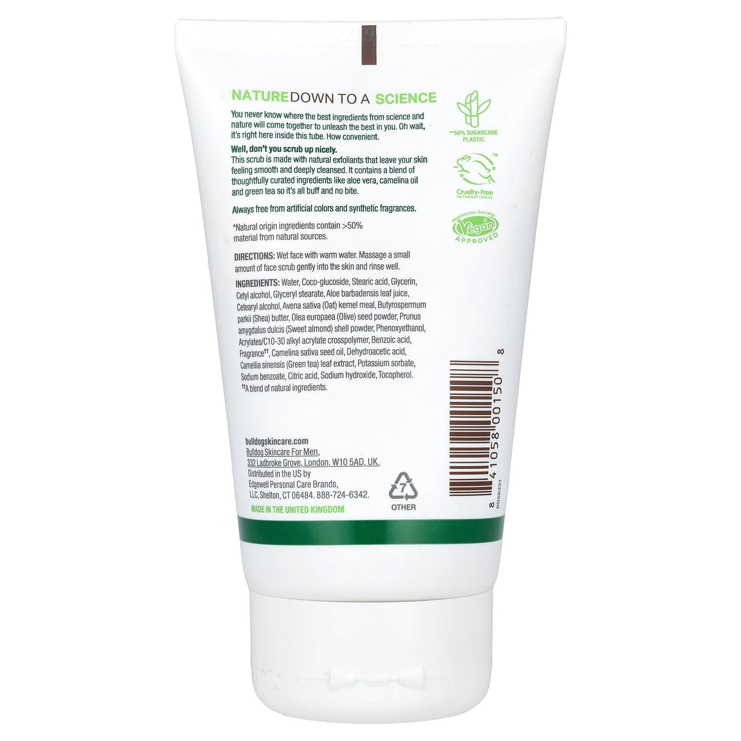 Bulldog Skincare For Men, Original Face Scrub, 4.2 fl oz (125 ml)