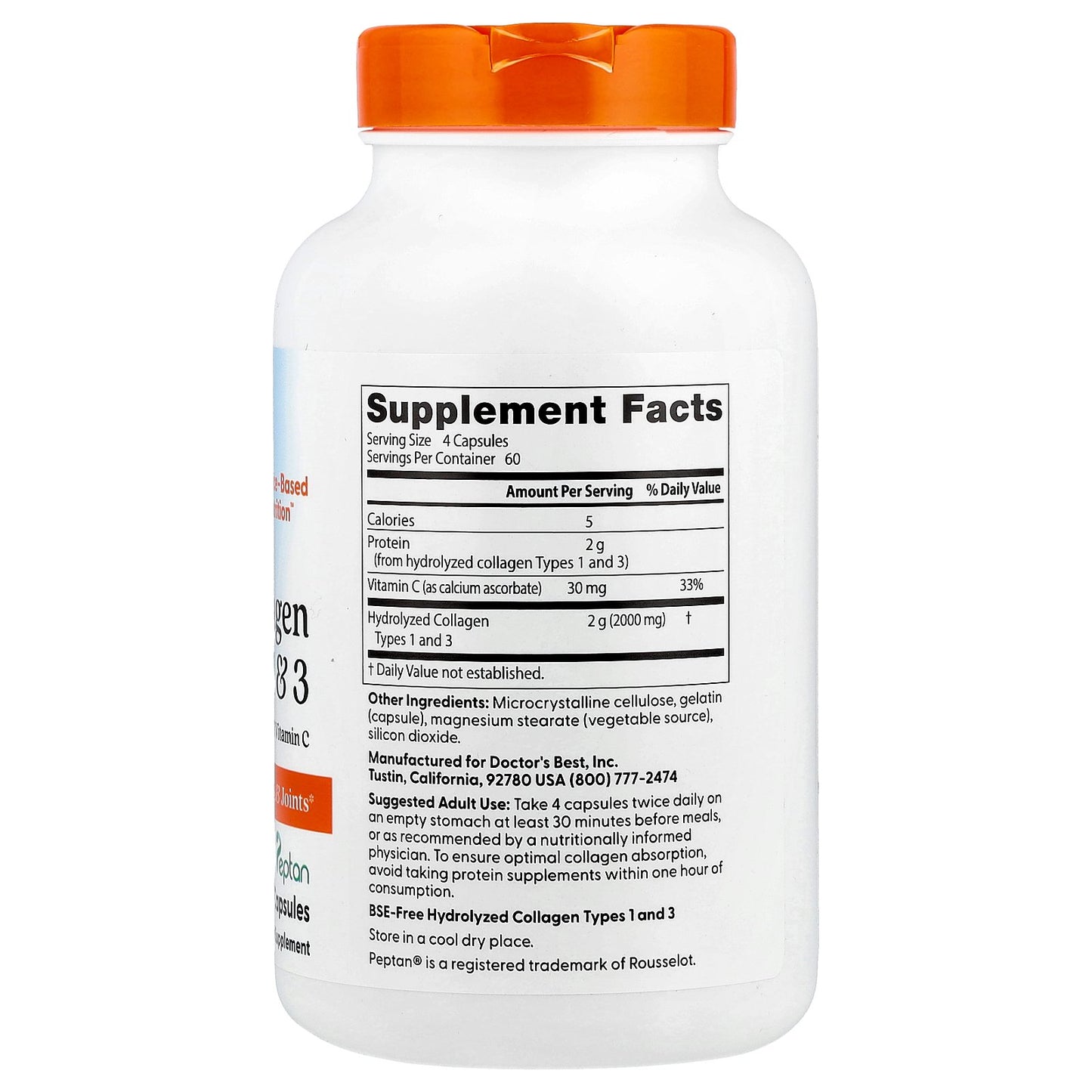 Doctor's Best, Collagen Types 1 & 3 & Vitamin C, 240 Capsules