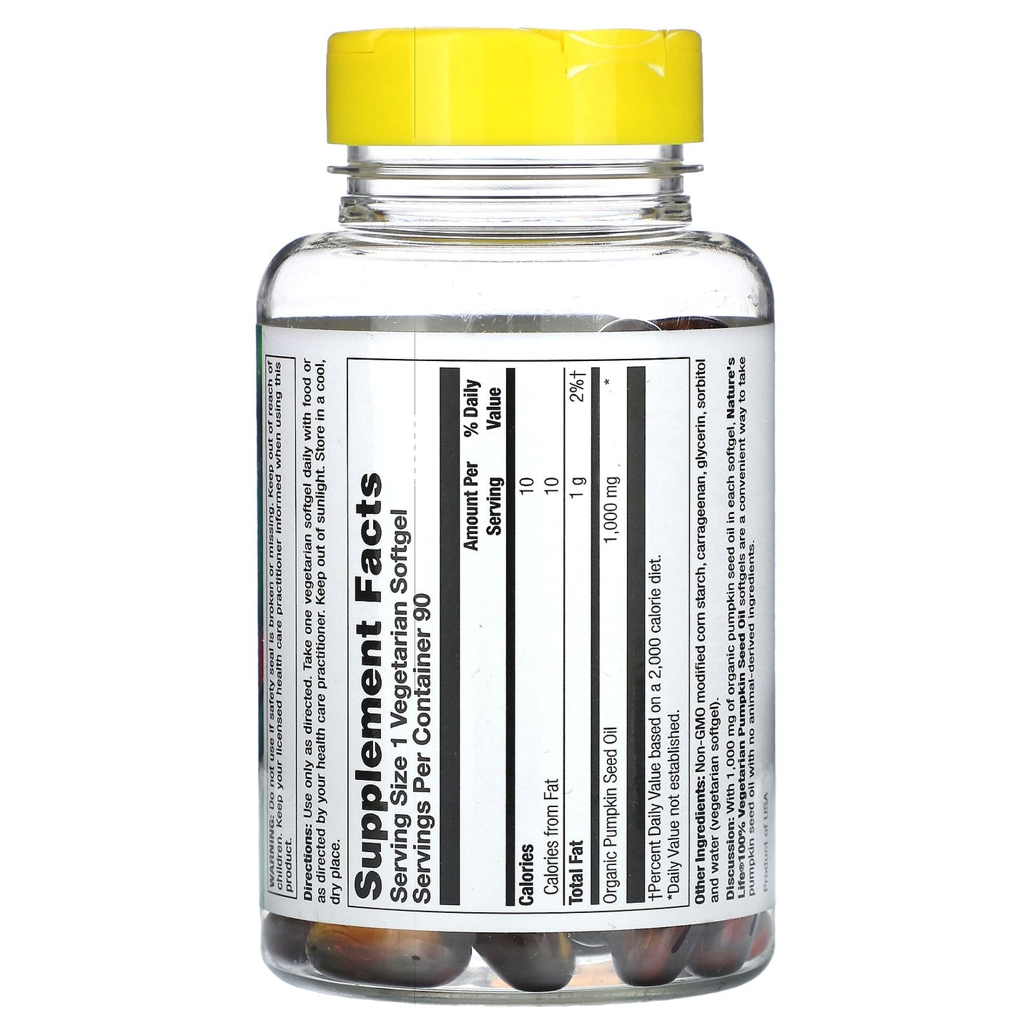 Nature's Life, Pumpkin Seed Oil, 90 Vegetarian Softgels (1,000 mg per Softgel)