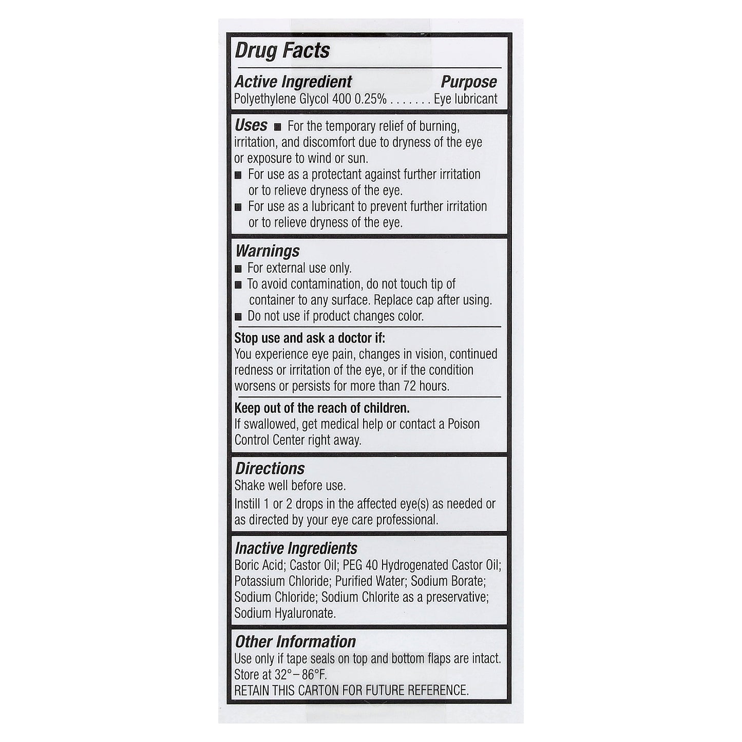 Bausch + Lomb Blink, Blink® Triple Care, Dry Eye, Lubricating Eye Drops, 0.34 fl oz (10 ml)