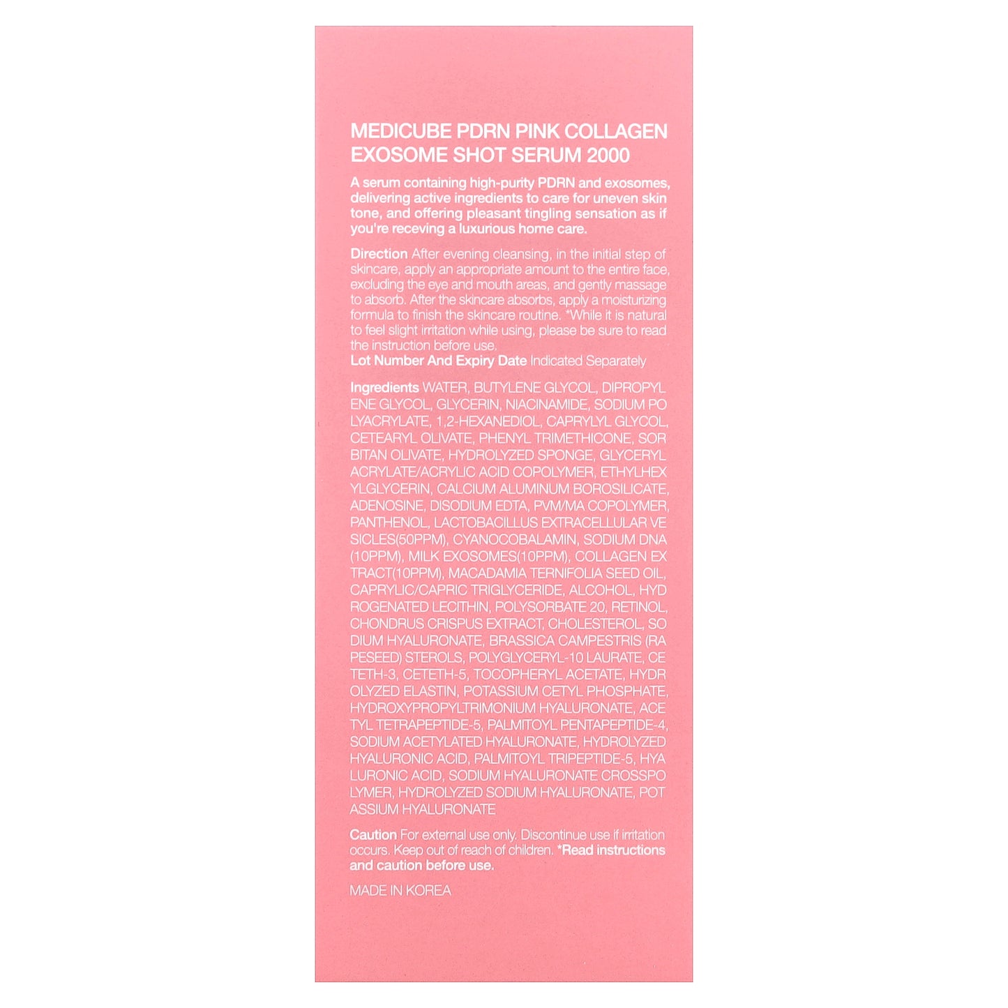 Medicube, PDRN Pink Collagen Exosome Shot Serum 2000, 1.01 fl oz (30 ml)