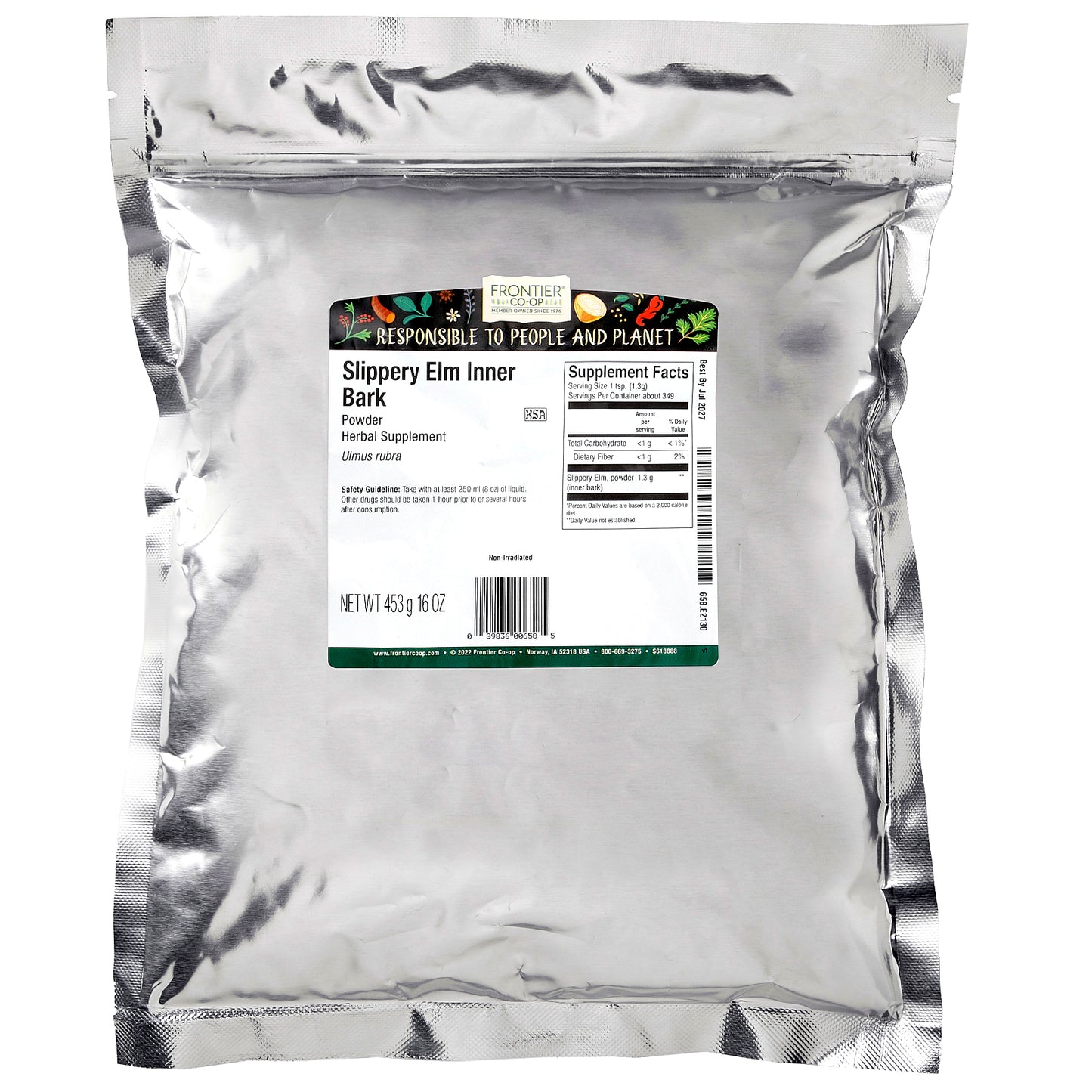 Frontier Co-op, Slippery Elm Inner Bark Powder, 16 oz (453 g)