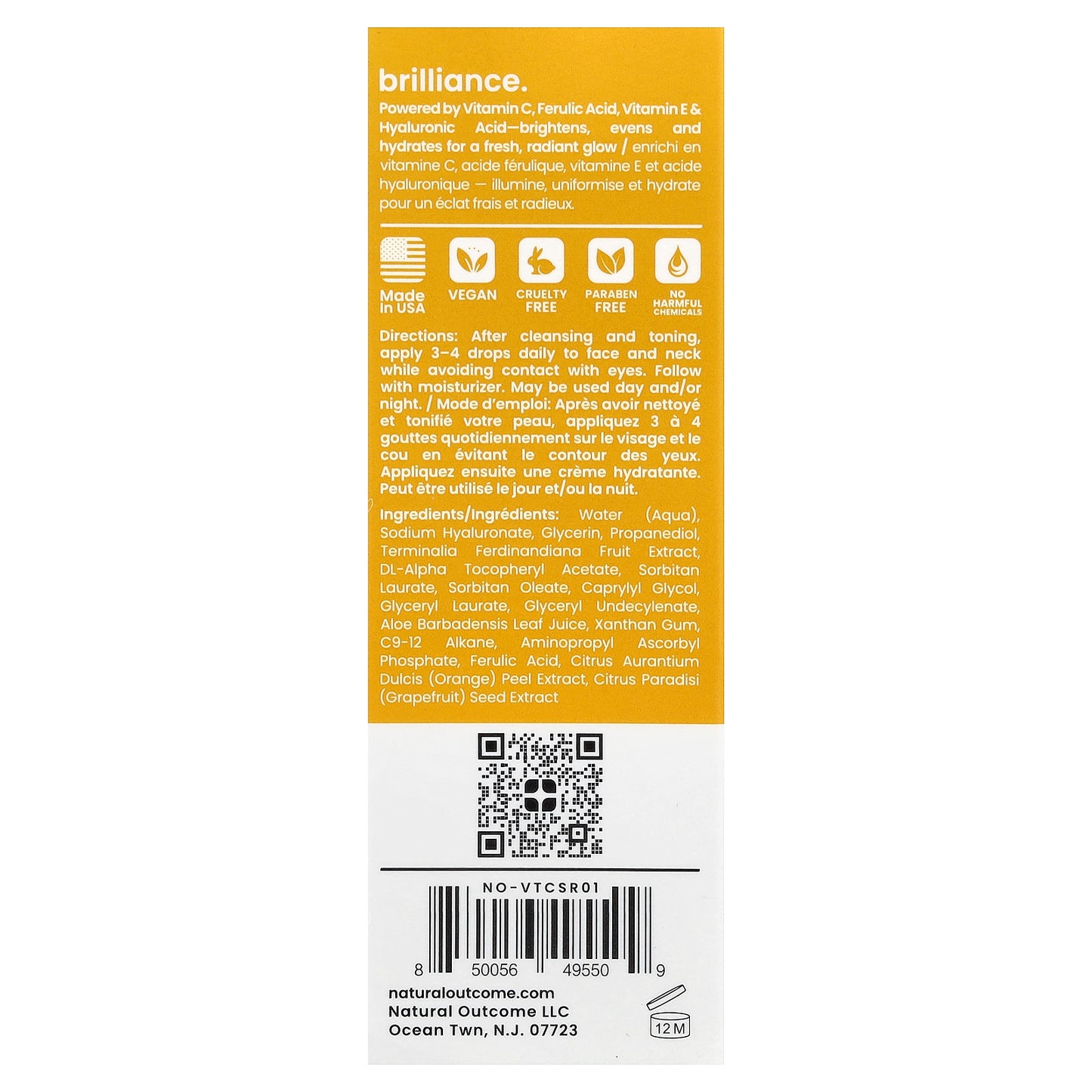 Natural Outcome, Vitamin C, C-Brilliance Serum, 1 oz (30 ml)