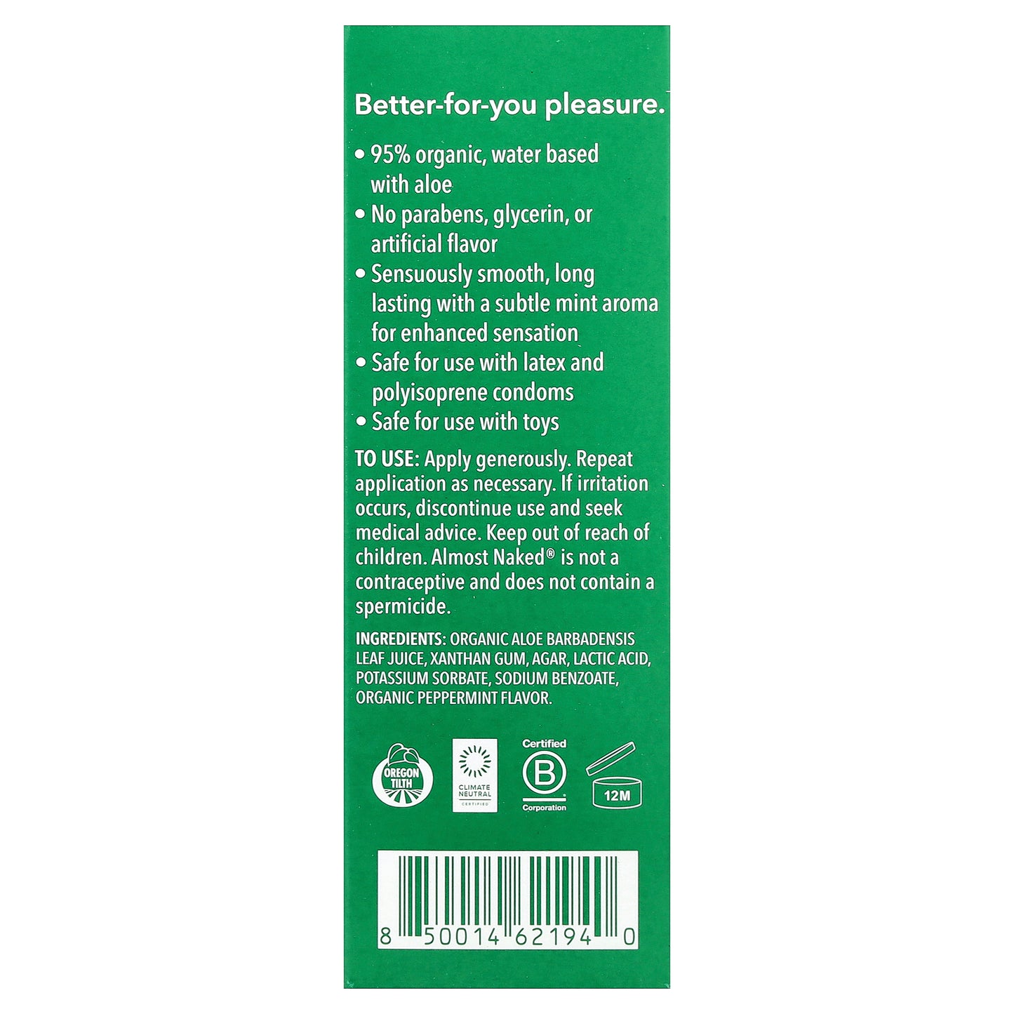 Good Clean Love, Almost Naked®, Personal Lubricant, Hint of Mint, 1.69 fl oz (50 ml)