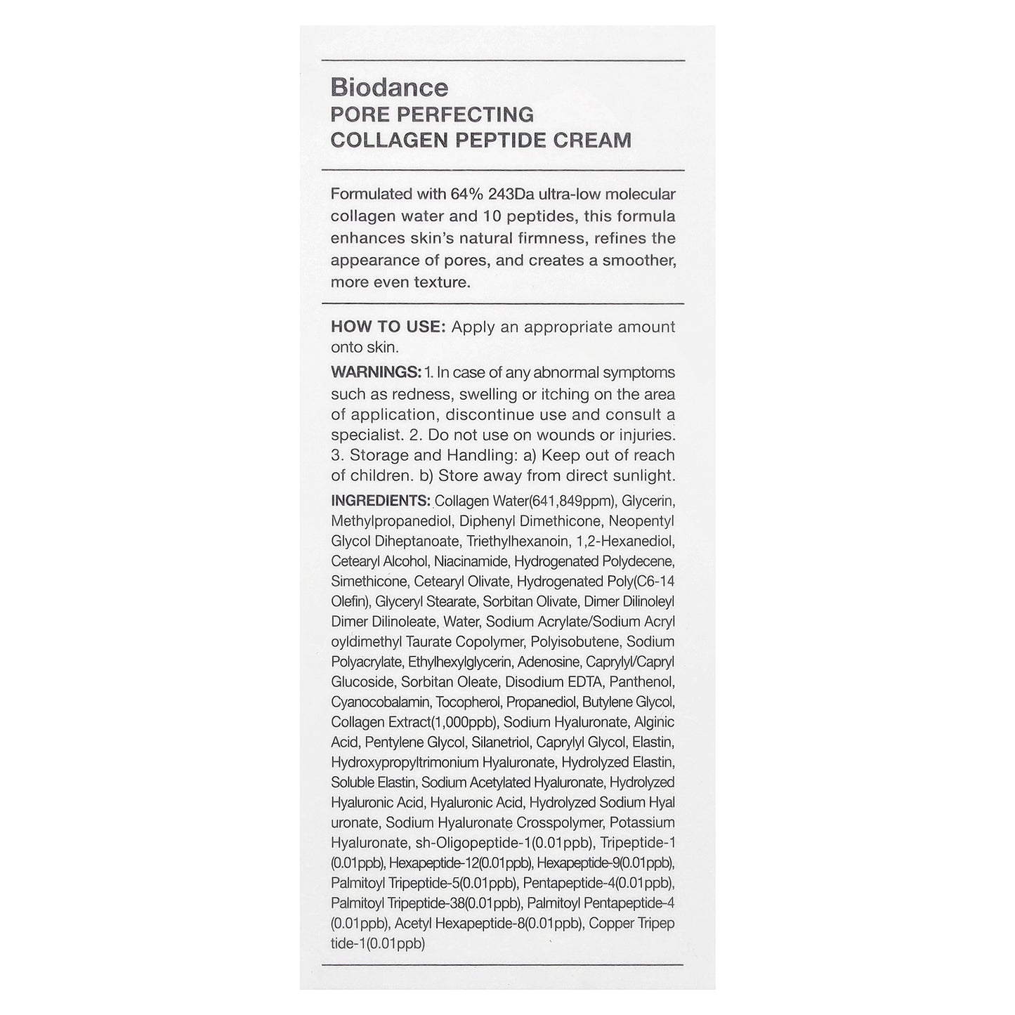 Biodance, Pore Perfecting Collagen Peptide Cream, 1.69 fl oz (50 ml)