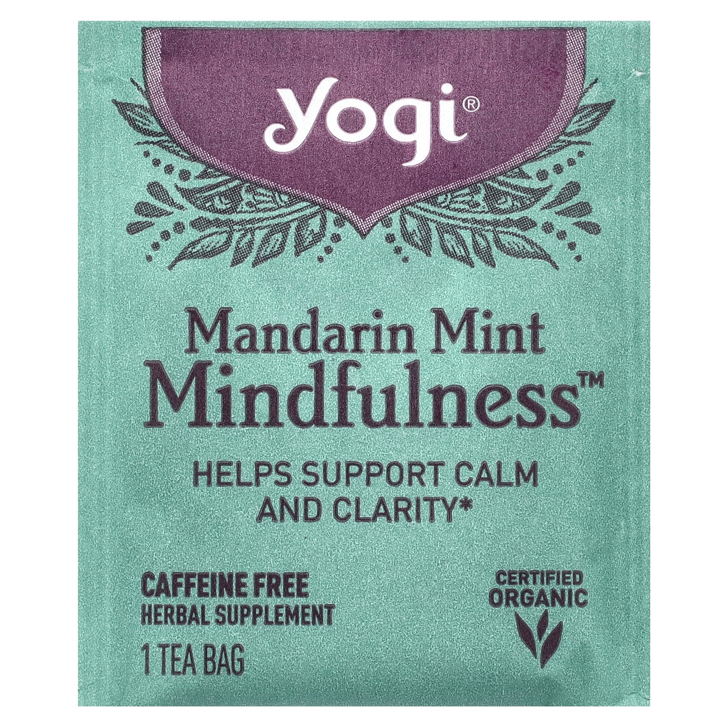 Yogi Tea, Mandarin Mint Mindfulness, Caffeine Free, 16 Tea Bags, 1.12 oz (32 g)