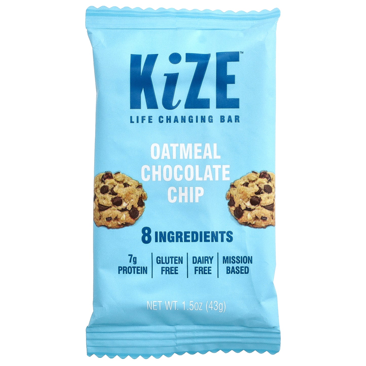 KiZE Life Changing Bar, Oatmeal Chocolate Chip, 10 Bars, 1.5 oz (43 g) Each