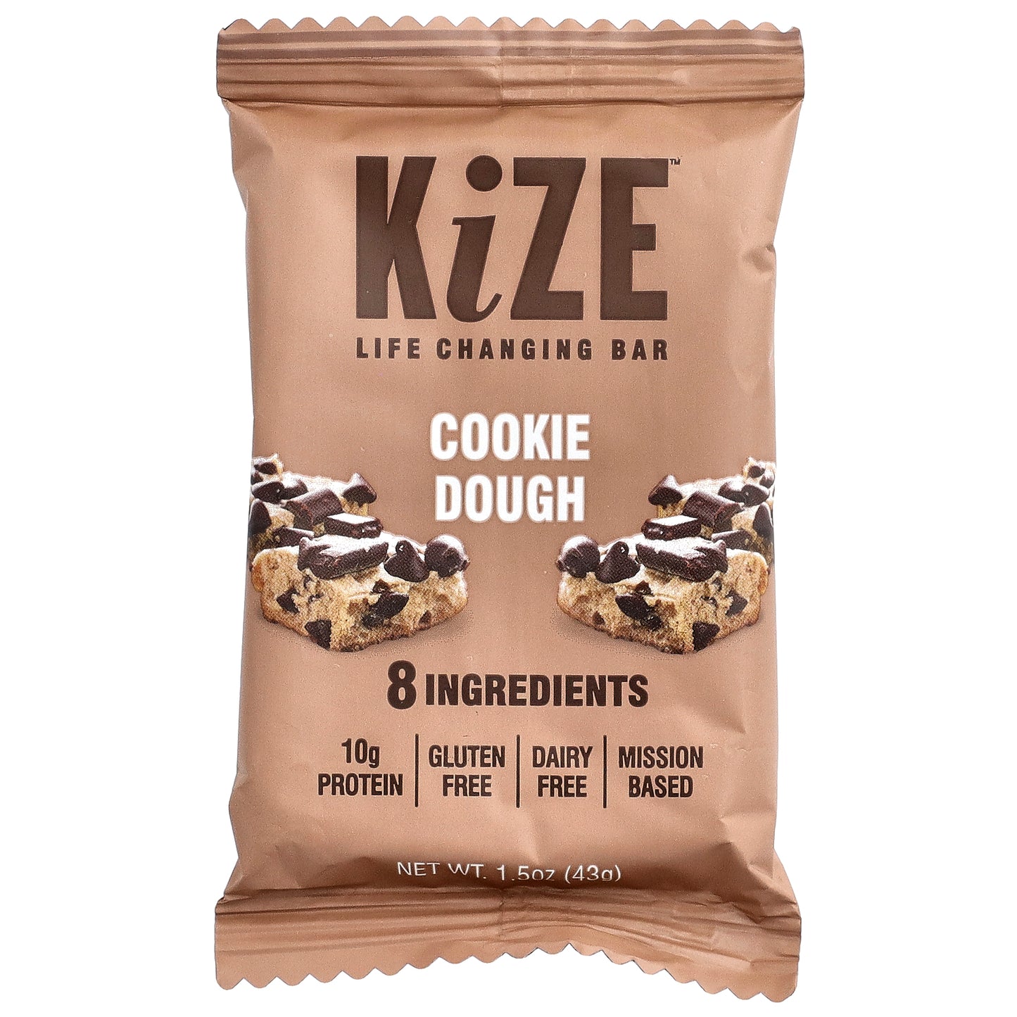 KiZE Life Changing Bar, Cookie Dough, 10 Bars, 1.5 oz (43 g) Each