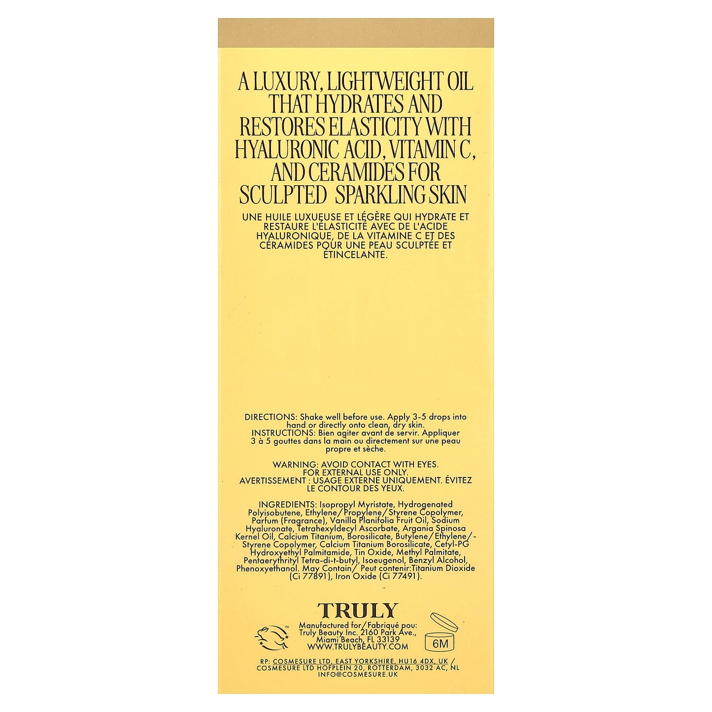 Truly Beauty, Golden Glaze Luxury Body Oil, 3.1 fl oz (90 ml)