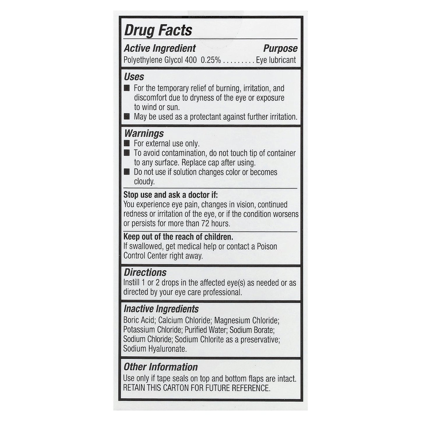 Baush+Lomb Blink, Tears, Dry Eye, Lubricating Eye Drops, 1 fl oz (30 ml)