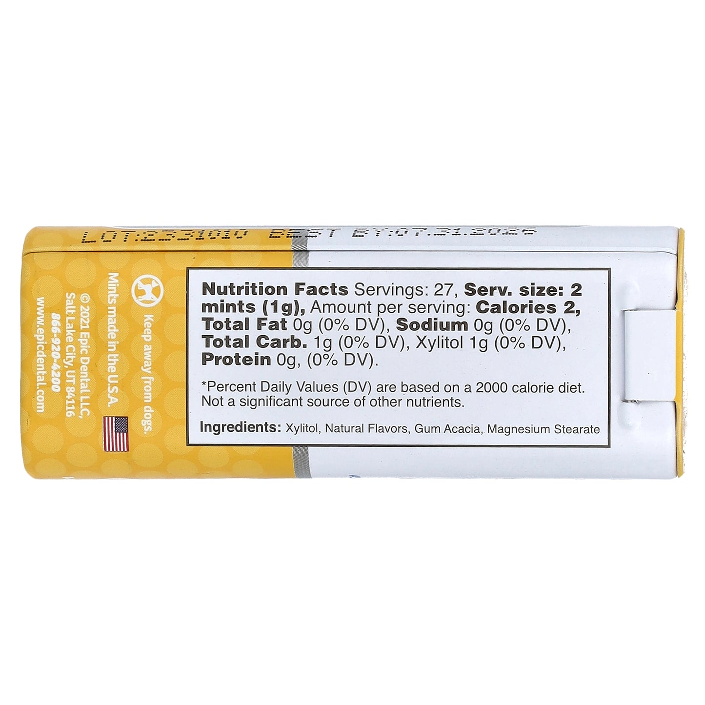 Epic Dental, Sugar-Free Xylitol Mints, Fresh Fruit, 27 Mints, 27.5 g