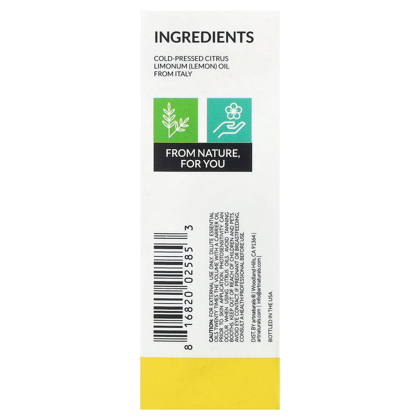 artnaturals, Pure & Natural Essential Oil, Lemon, 0.50 fl oz (15 ml)