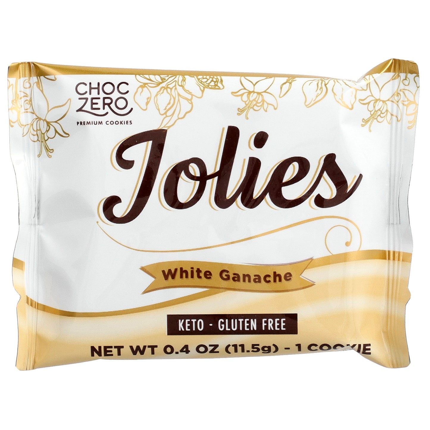 ChocZero, Premium Cookies, Jolies, White Ganache, 20 Packs, 0.4 oz (11.5 g) Each