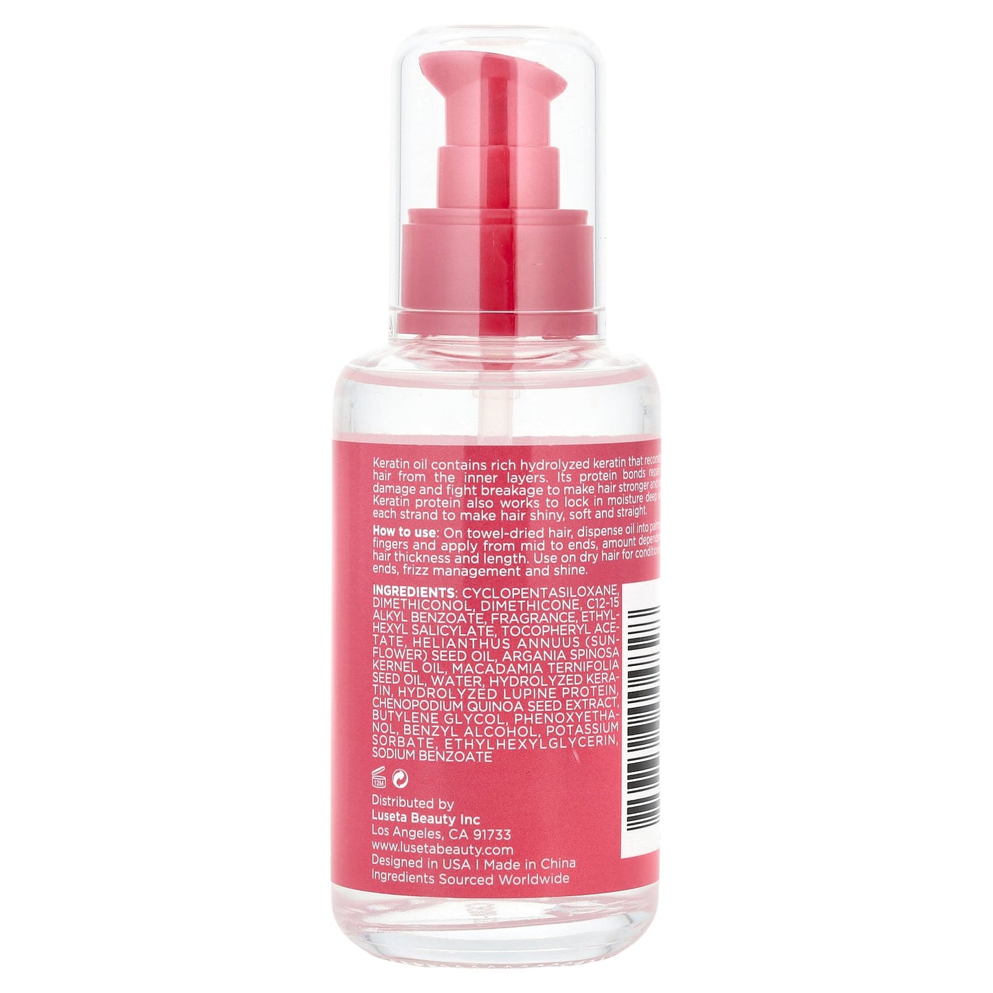 Luseta Beauty, Keratin Oil, Weightless Smoothing Hair Repair Serum, 3.38 fl oz (100 ml)