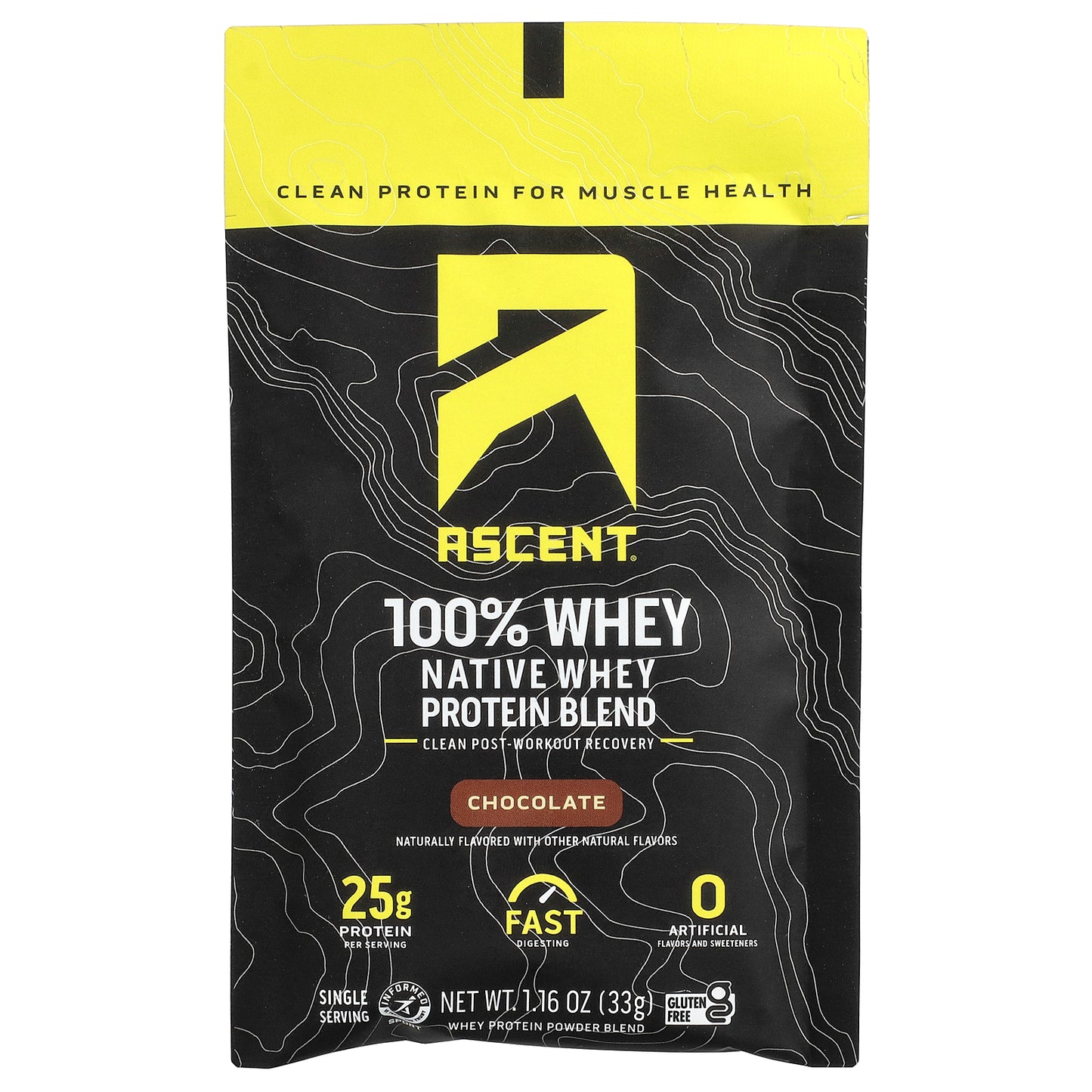 Ascent, Native Whey Protein Blend, Chocolate, 15 Packets, 1.16 oz (33 g) Each