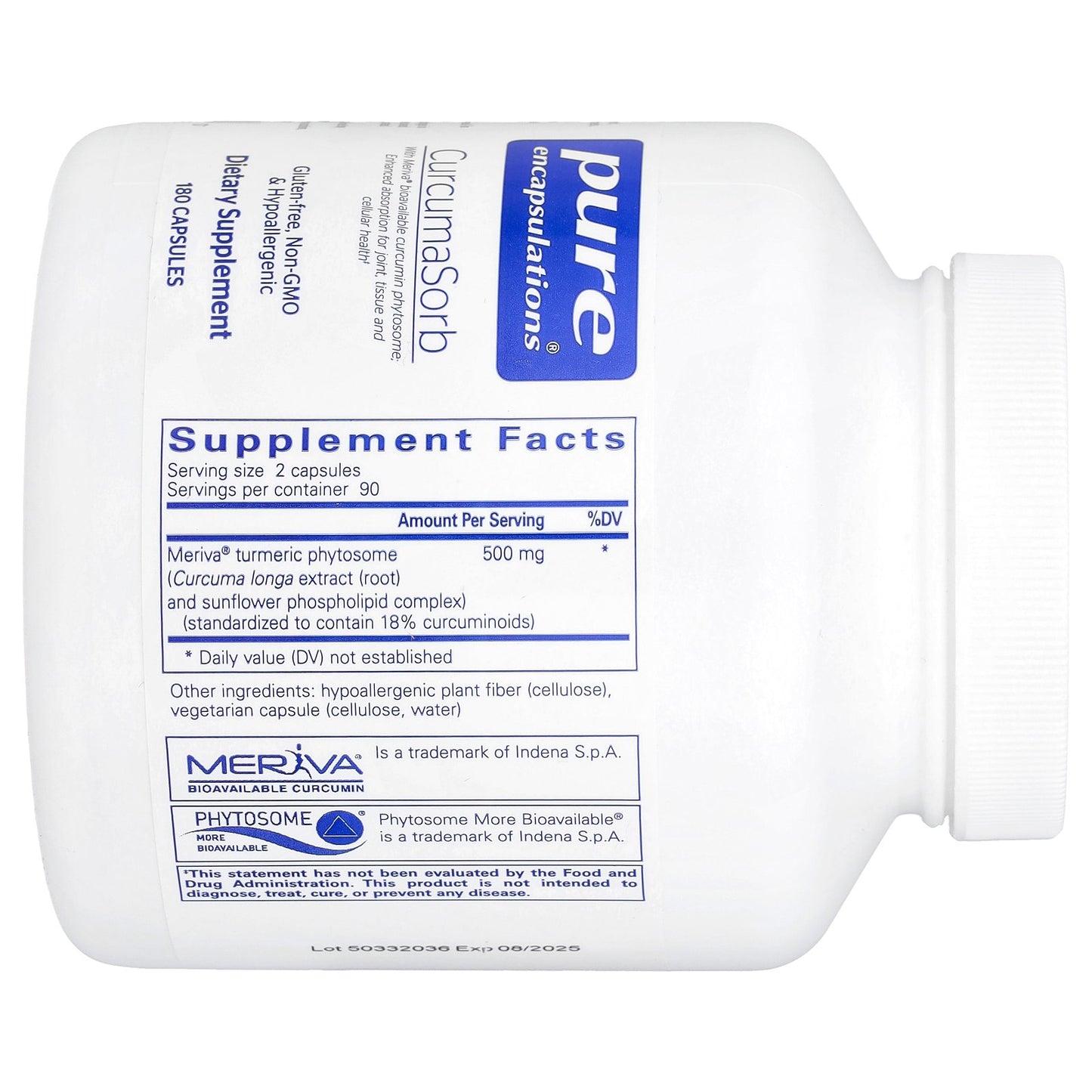 Pure Encapsulations, CurcumaSorb, 180 Capsules (250 mg per Capsule)