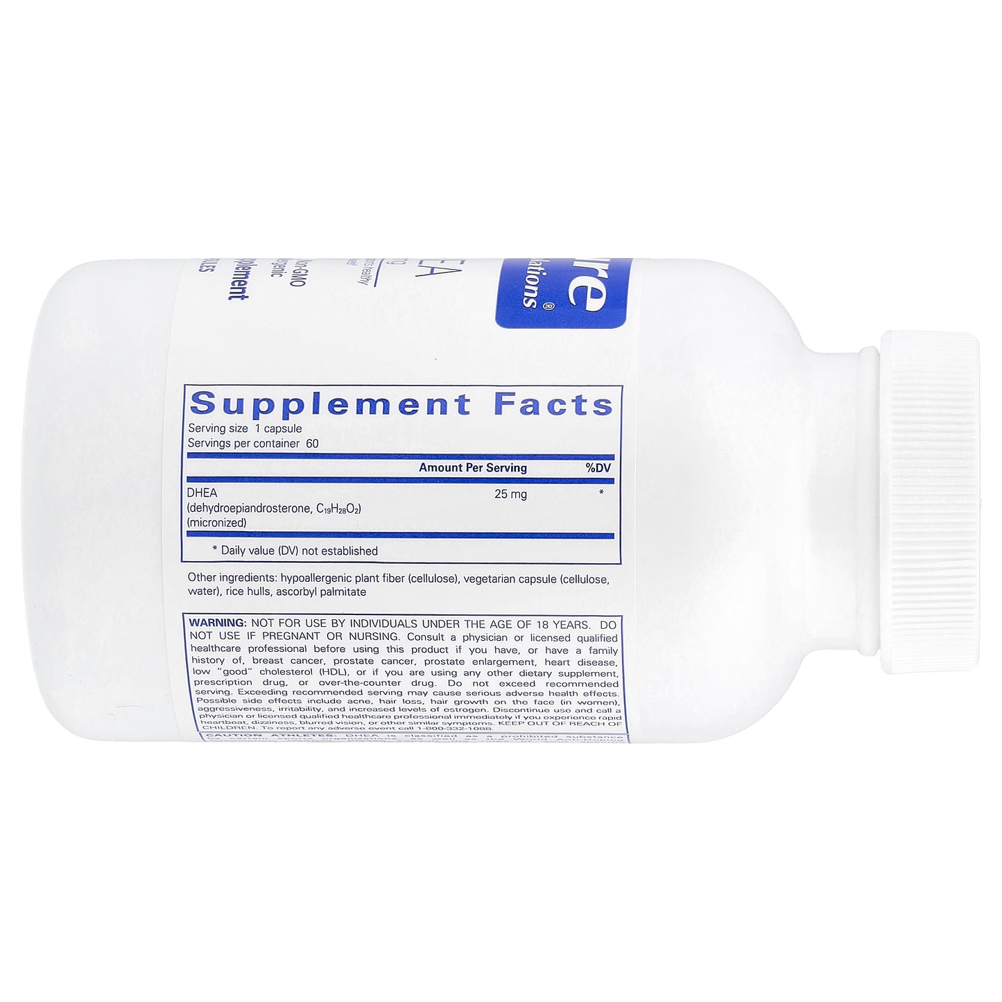 Pure Encapsulations, DHEA, 25 mg, 60 Capsules