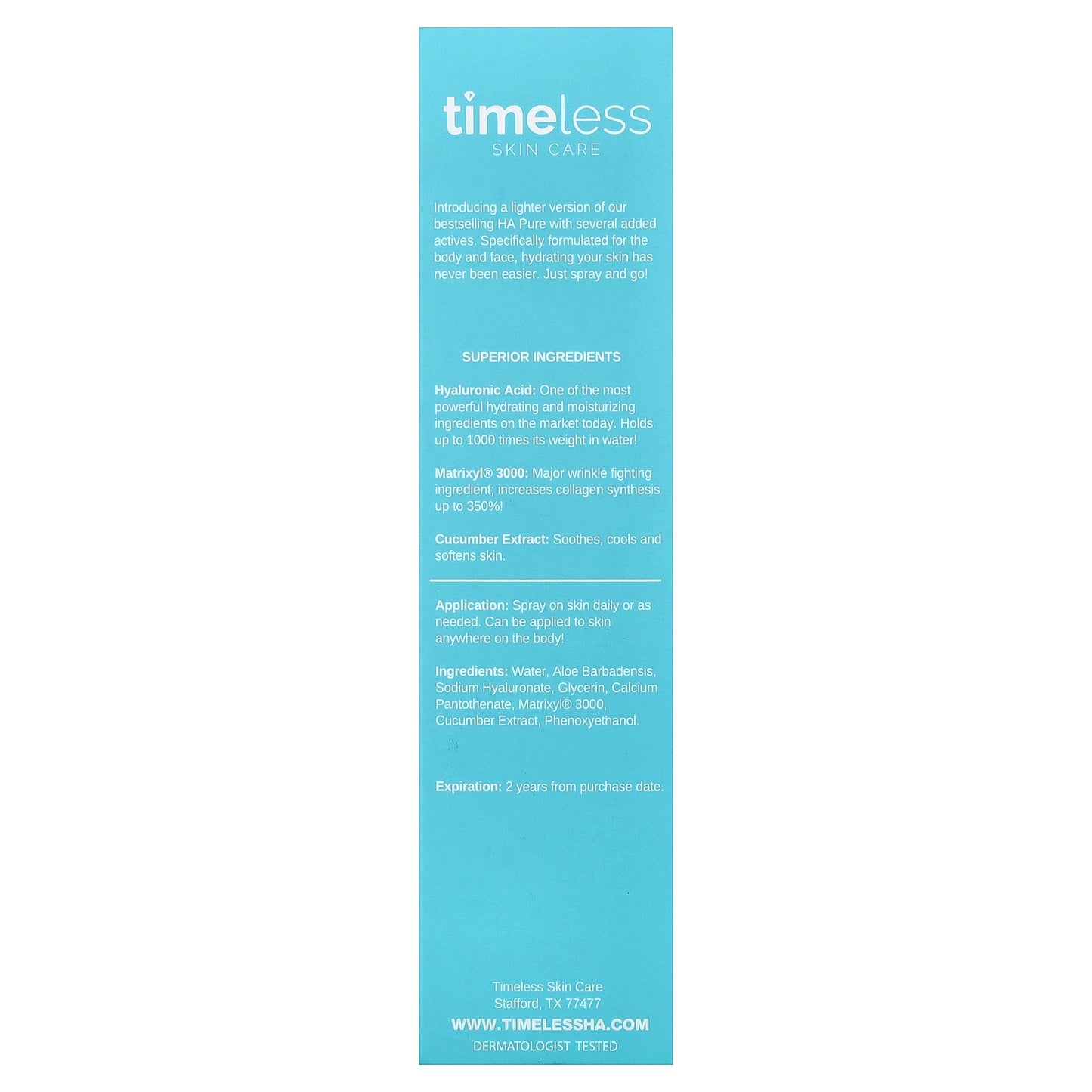 Timeless Skin Care, HA Matrixyl® 3000+ Cucumber Spray, 2 fl oz (60 ml)