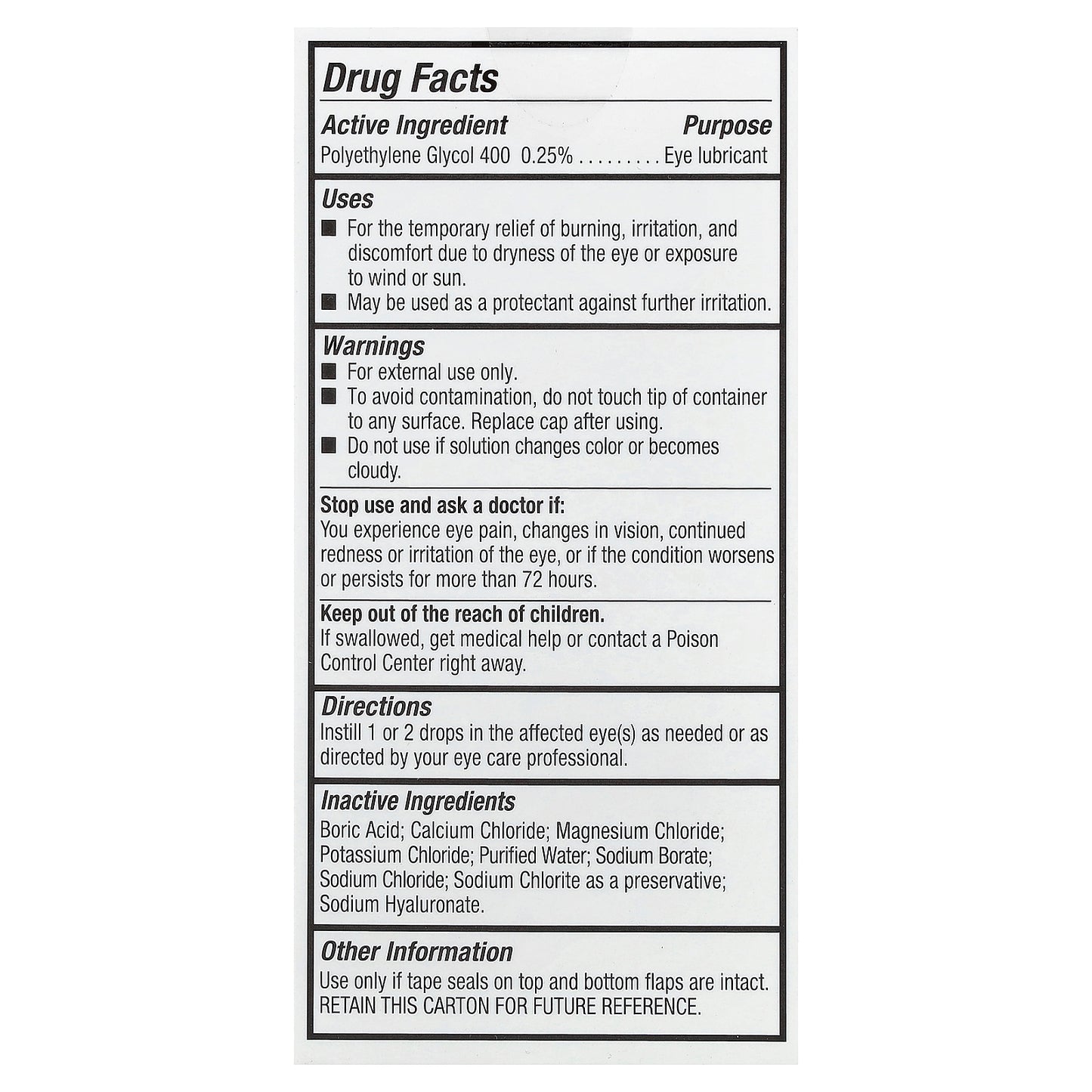 Bausch + Lomb Blink, Tears, Dry Eye, Lubricating Eye Drops, 1 fl oz (30 ml)