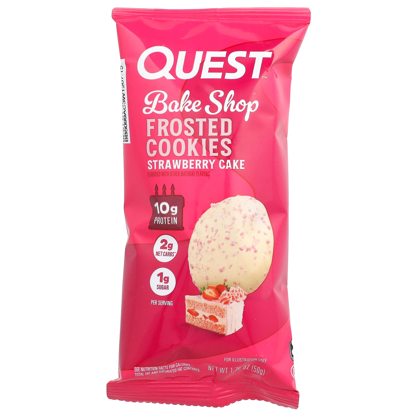 Quest Nutrition, Bake Shop Frosted Cookies, Strawberry Cake, 8 Packages, 1.76 oz (50 g) Each