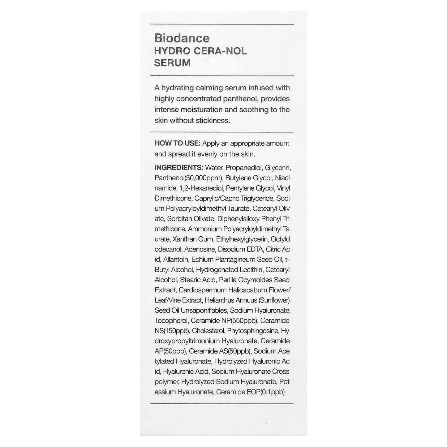 Biodance, Hydro Cera-Nol Serum, 1.01 fl oz (30 ml)