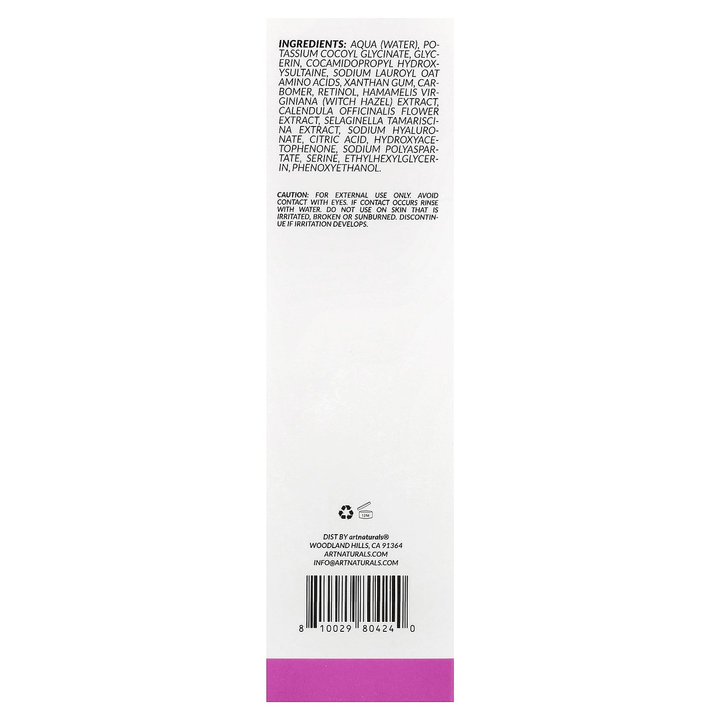 artnaturals, Retinol Cleansing Milk, For All Skin Types, 4 fl oz (118 ml)