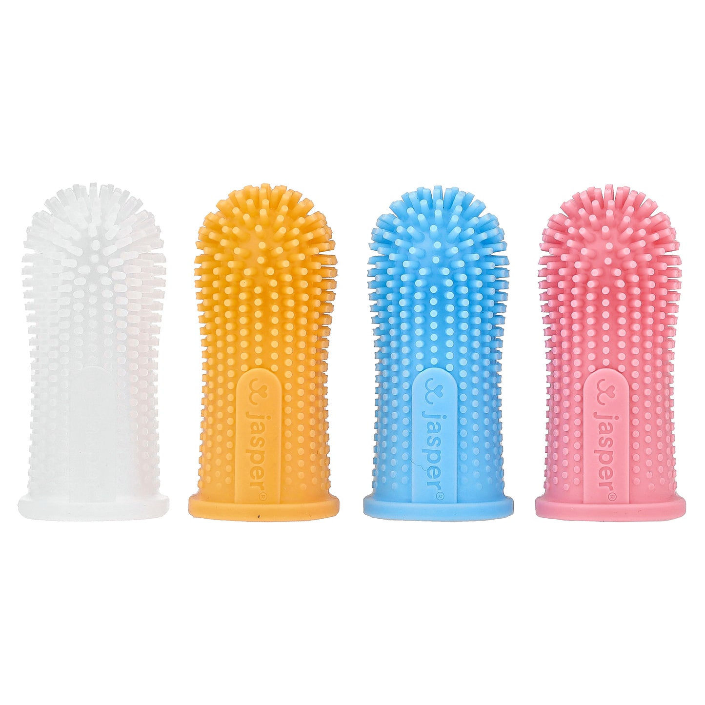 Jasper, 360° Finger Toothbrush, Multi-Colors, 4 Toothbrushes