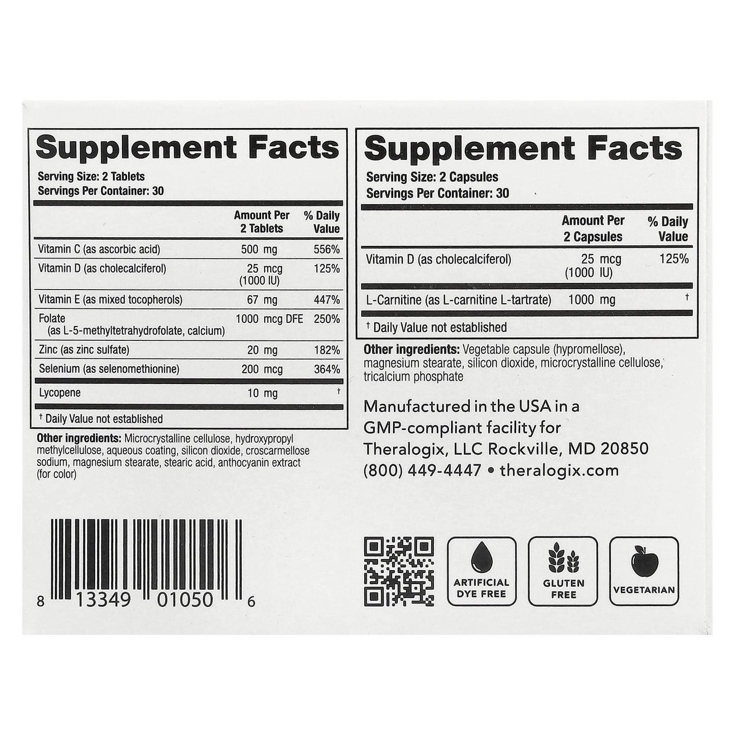 Theralogix, ConceptionXR®, Motility Support Formula, 60 Tablets + 60 Capsules