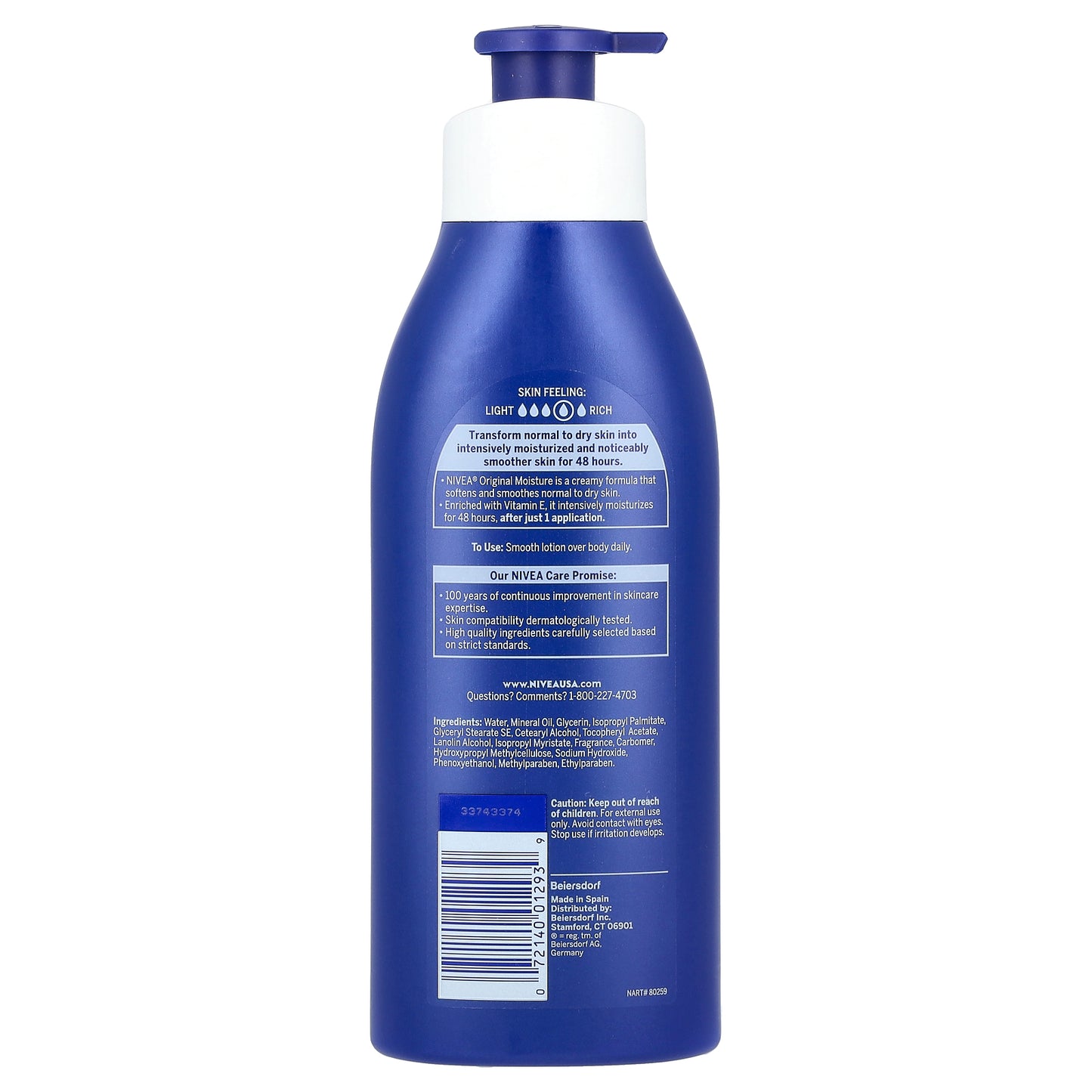 Nivea, Original Moisture Body Lotion, 16.9 fl oz (500 ml)