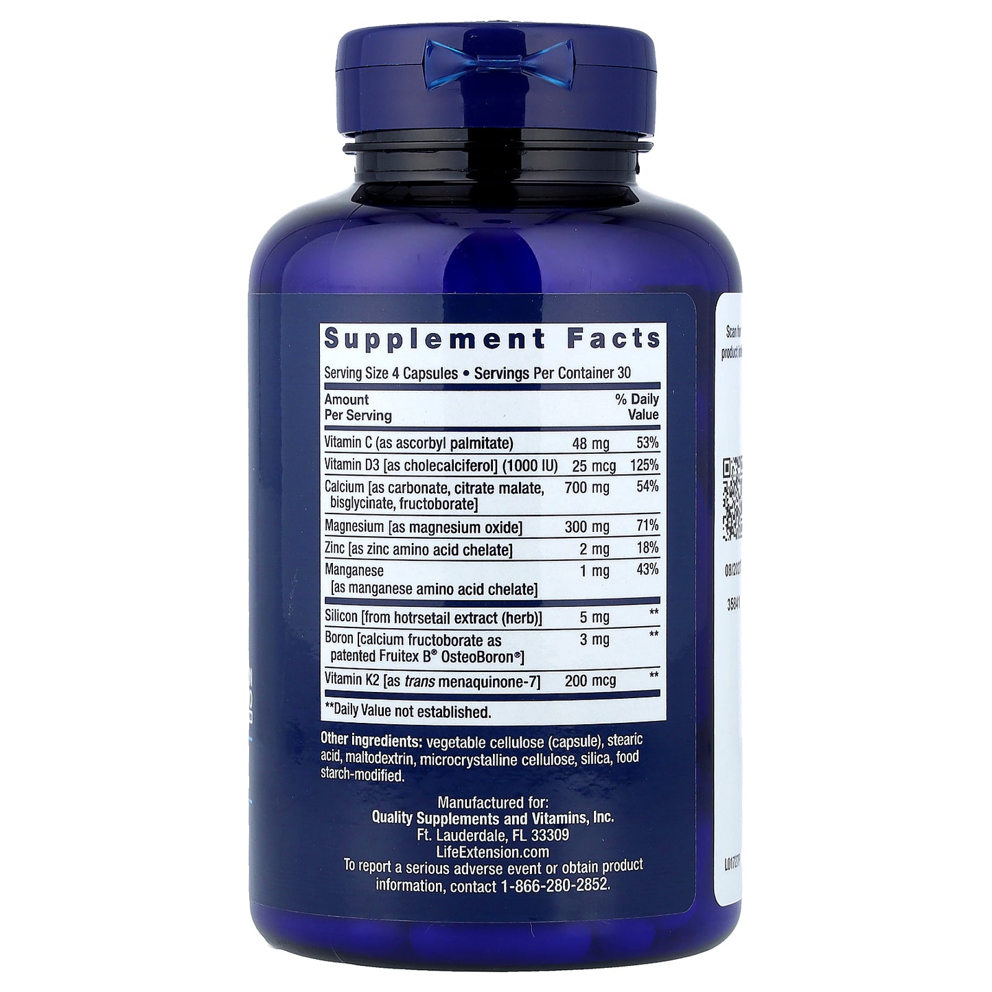 Life Extension, Bone Restore, Calcium Supplement with Vitamin K2, 120 Capsules