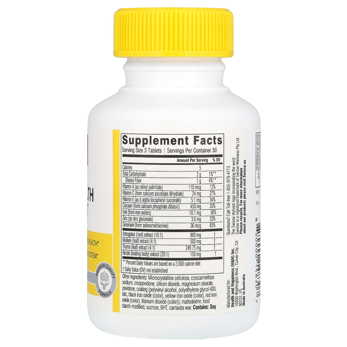 Swisse, Ultivite, Lung Health Support, 90 Tablets